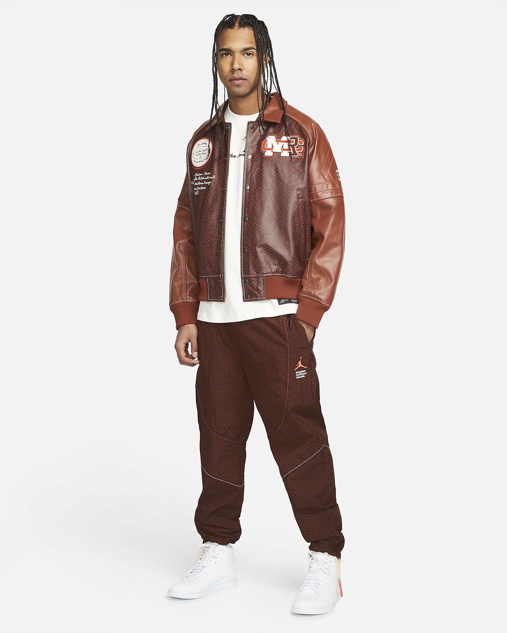 Jordan x Maison Chateau Rouge Men's Flight Jacket - Brown Basalt