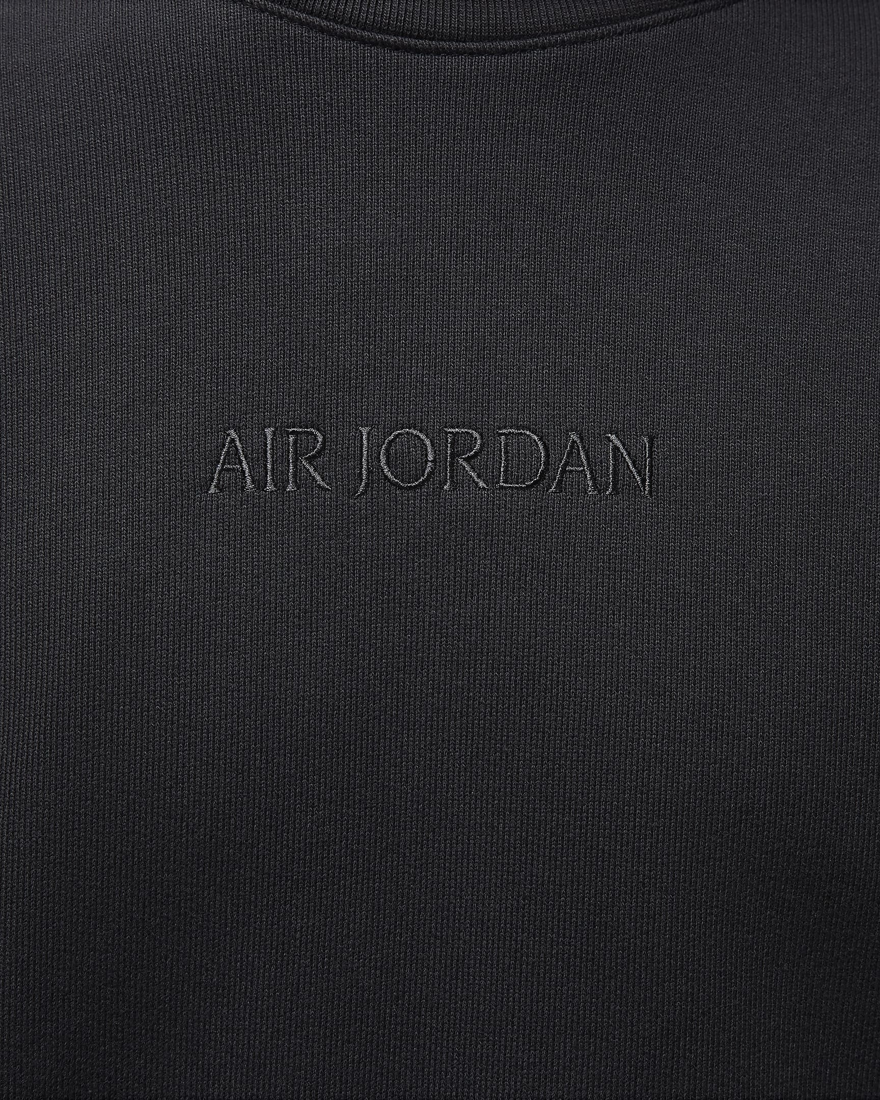 Air Jordan Wordmark-sweatshirt i fleece med rund hals til mænd - Off Noir