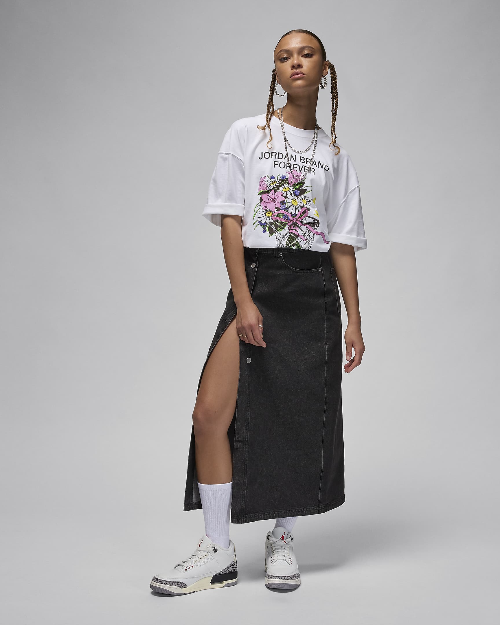 Jordan oversized T-shirt met graphic voor dames - Wit