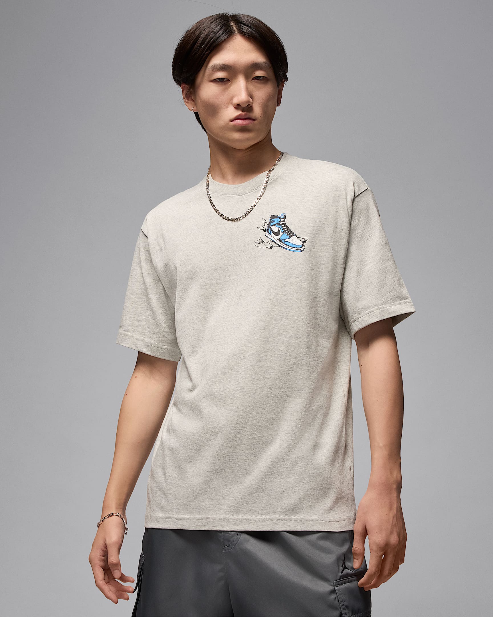 Jordan AJ1 T-Shirt (Herren) - Grey Heather/Weiß