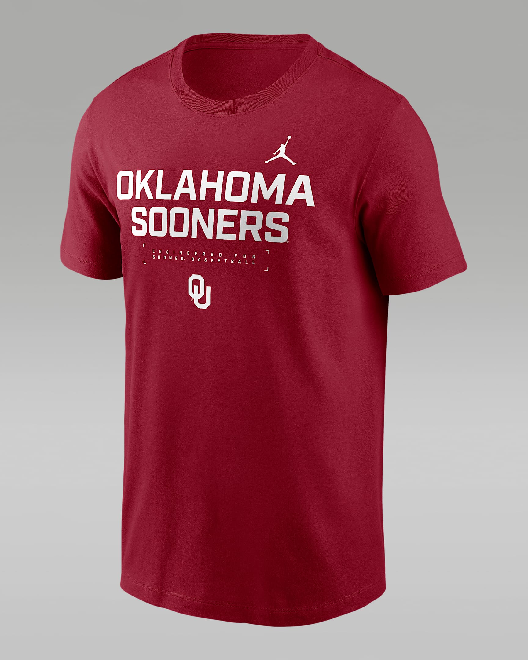 Oklahoma Courtside Basketball Men's Jordan Brand Dri-FIT College T-Shirt - Crimson