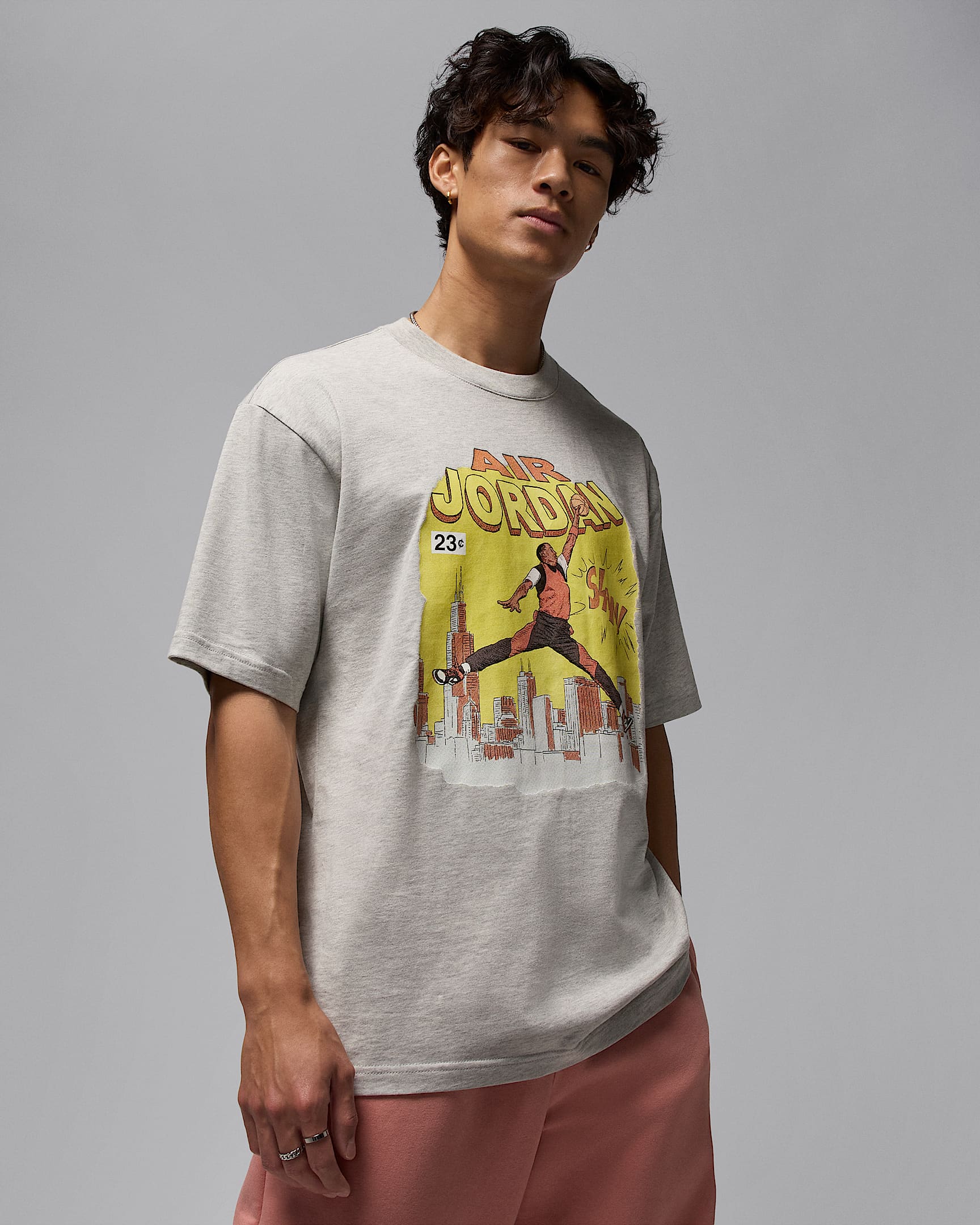T-shirt Comic Jordan – Uomo - Grey Heather/Nero