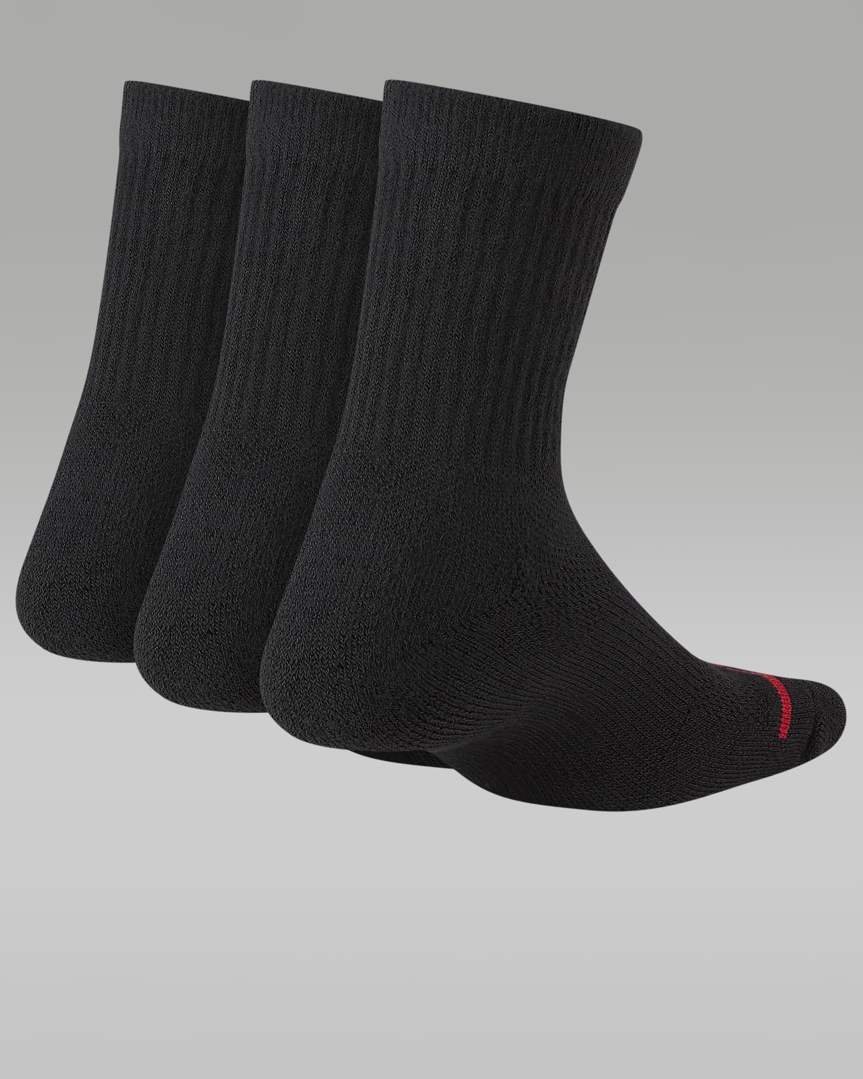 Jordan Jumpman Little Kids' Cushioned Crew Socks (3 Pairs) - Black