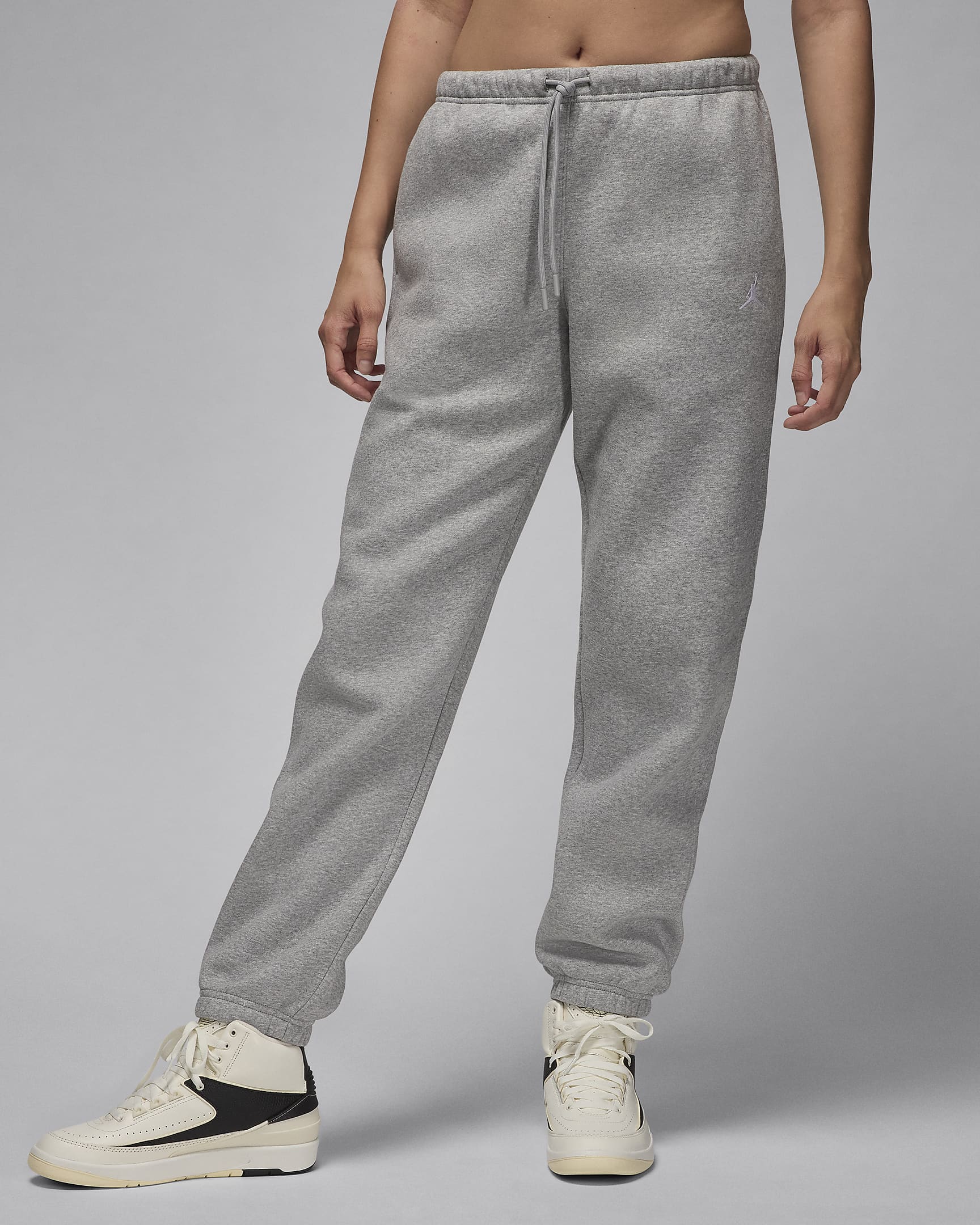 Jordan Brooklyn Fleece Women's Trousers - Dark Grey Heather/White