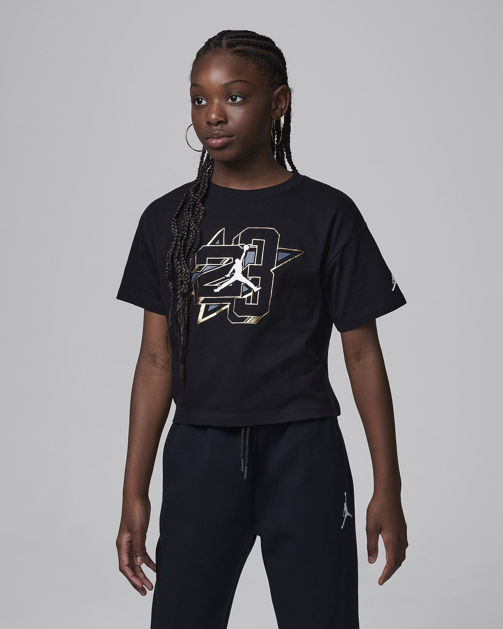 Jordan Jumpman Shine Tee Older Kids' T-Shirt - Black
