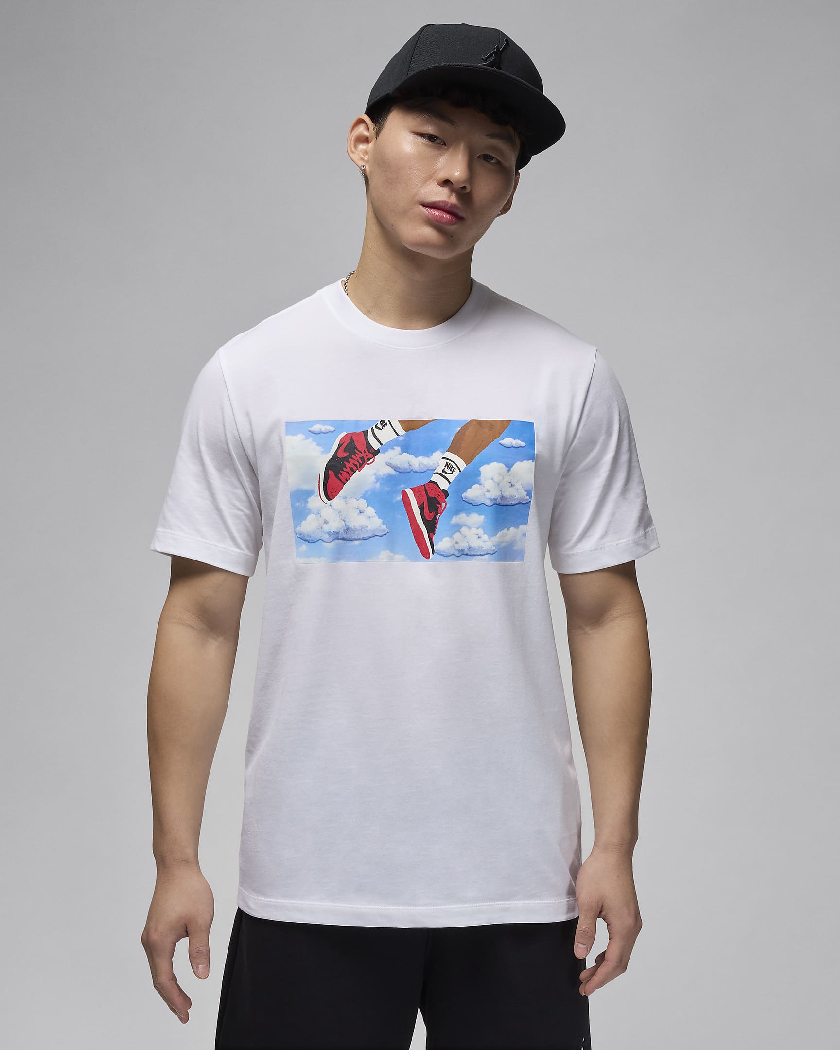 Jordan Flight Essentials-T-shirt til mænd - hvid/sort