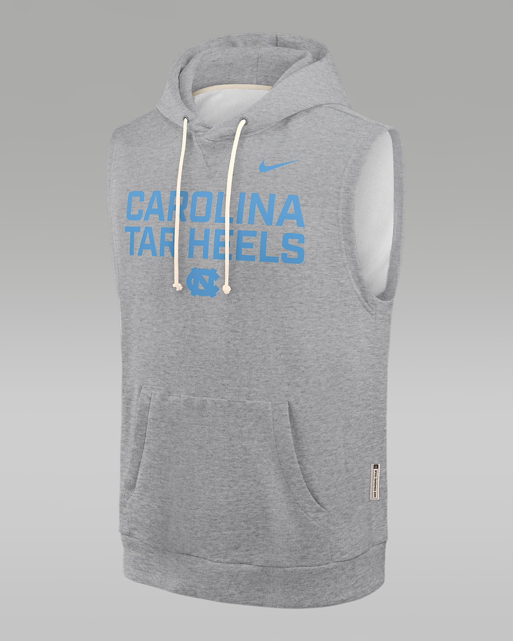 Sudadera con gorro sin cierre sin mangas universitaria marca Jordan Dri-FIT para hombre North Carolina Sideline - Gris oscuro jaspeado