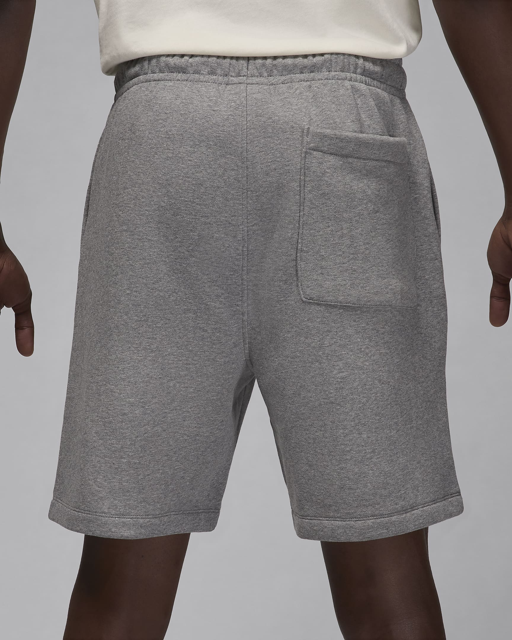 Short Jordan Brooklyn Fleece pour homme - Carbon Heather/Blanc