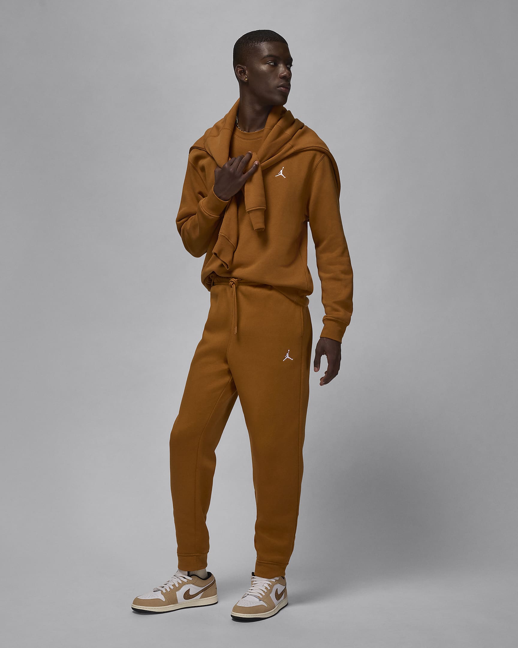 Pantalon en tissu Fleece Jordan Brooklyn pour homme - Desert Bronze/Blanc