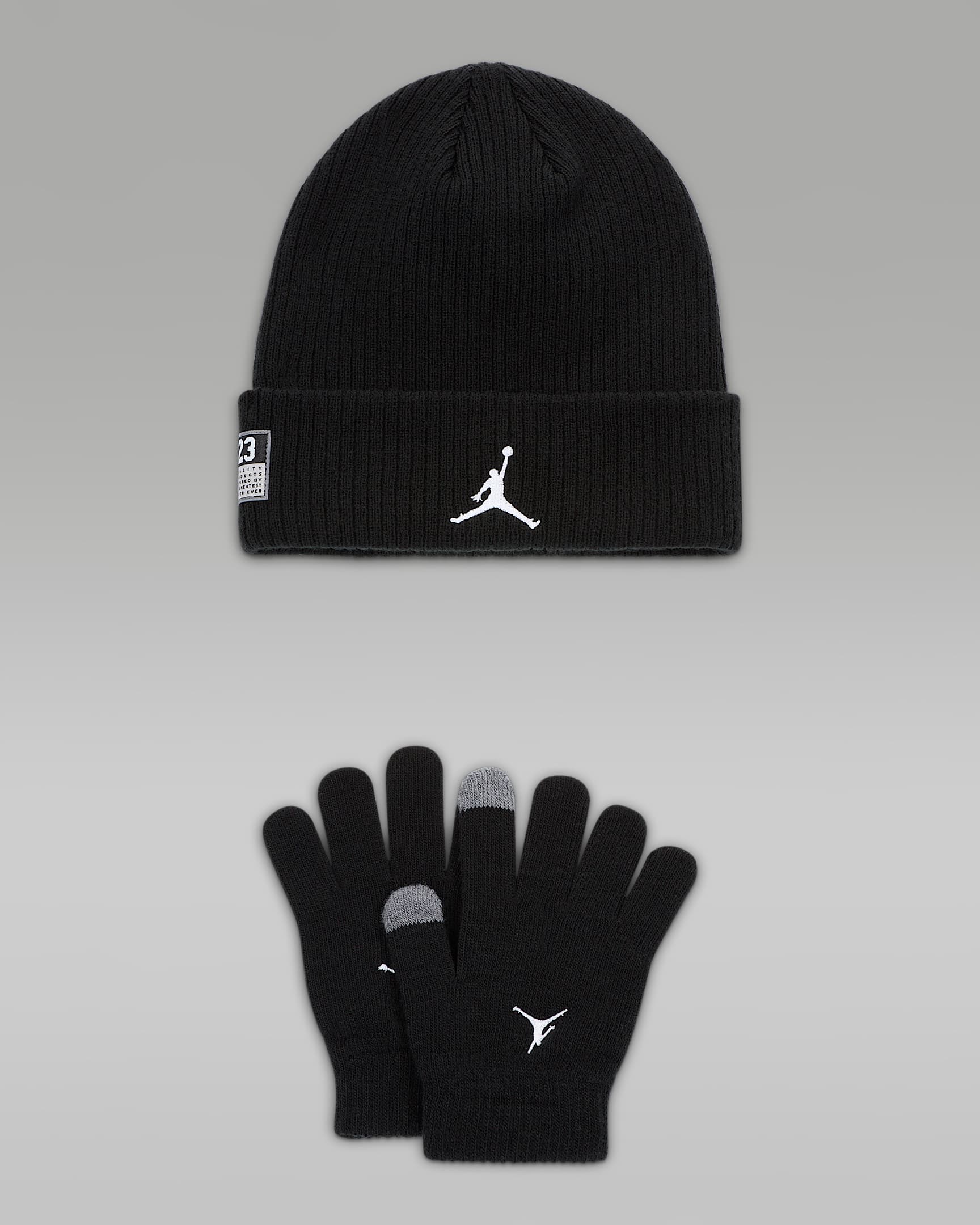 Jordan tweedelige 23 Jersey beanieset voor kids - Zwart