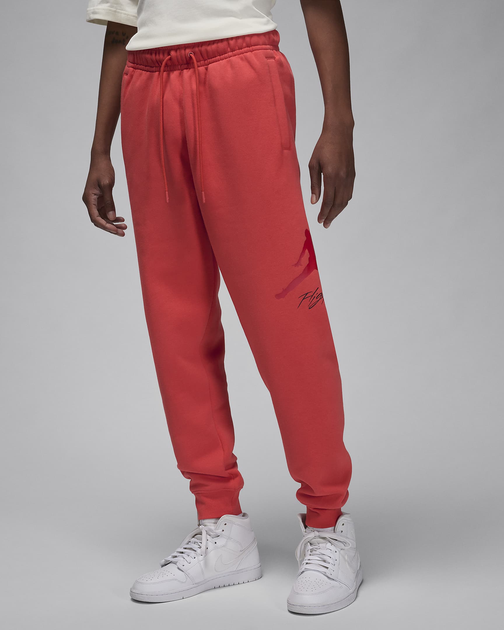 Jordan Essentials Men's Fleece Baseline Trousers - Lobster/Gym Red