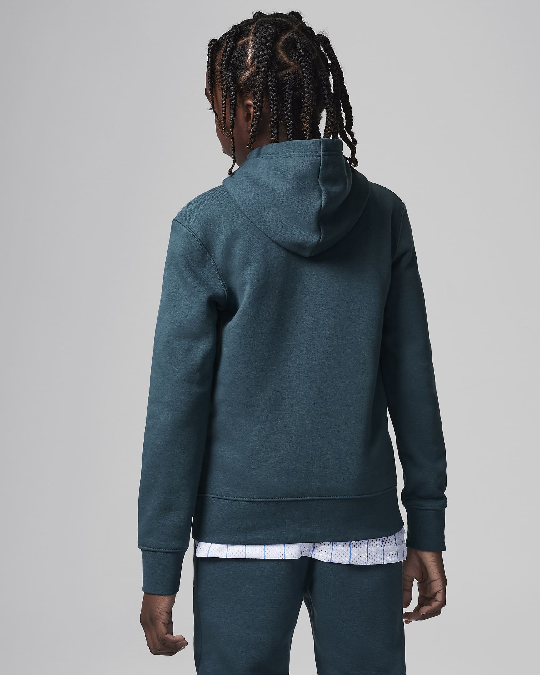 Jordan MJ Brooklyn Older Kids' Fleece Pullover Hoodie - Oxidised Green