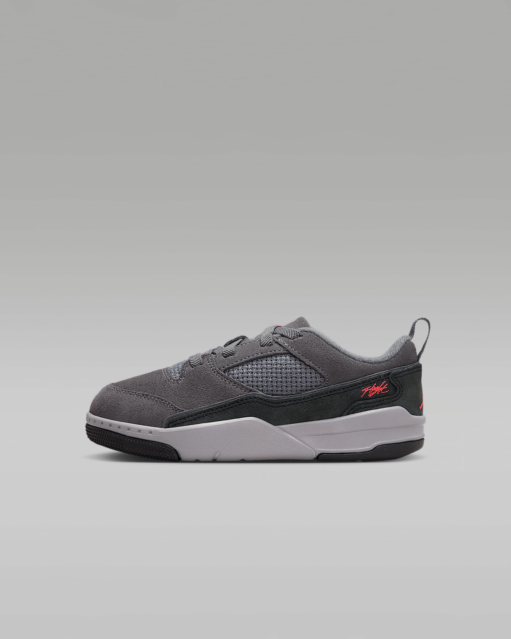 Jordan Flight Court Schuh (jüngere Kinder) - Dark Grey/Schwarz/Cement Grey/Infrared 23