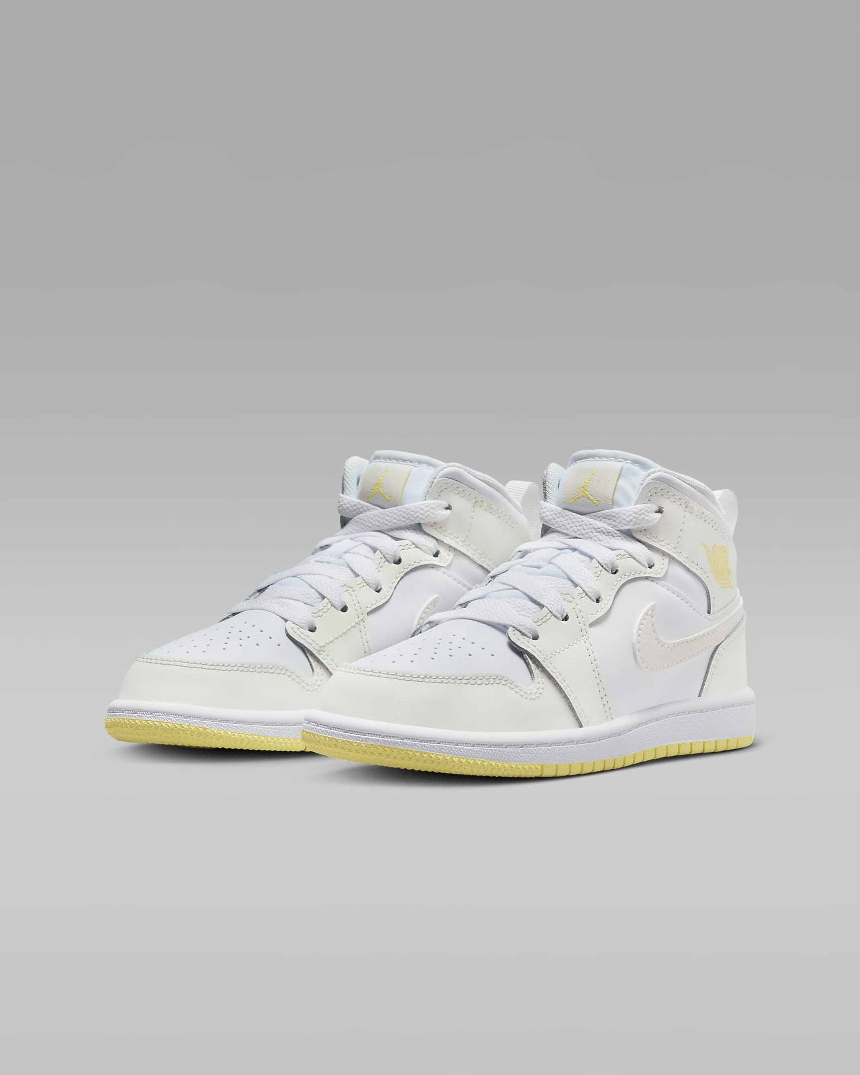 Scarpa Jordan 1 Mid – Bambini - Sail/Bianco/Light Laser Orange