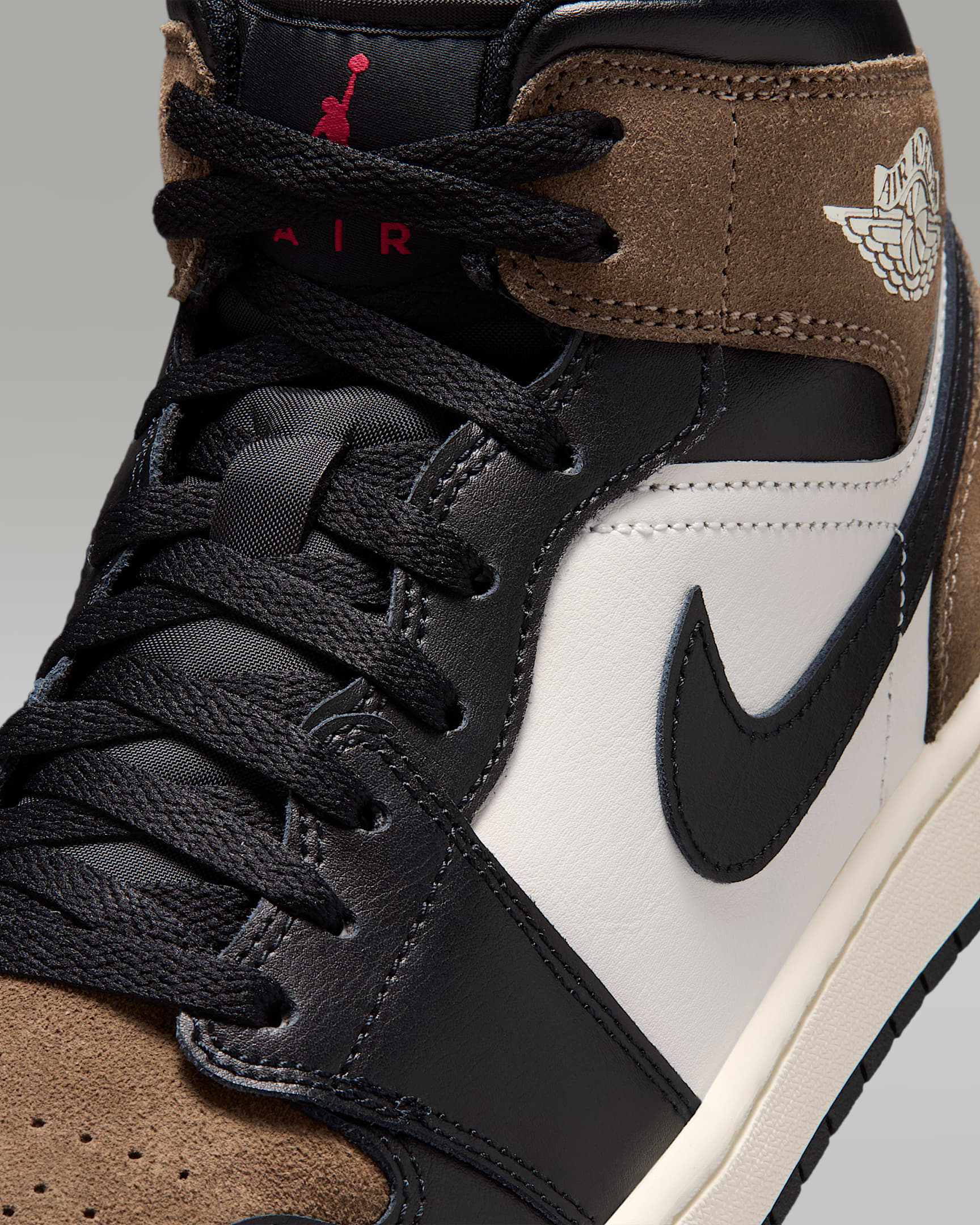 Air Jordan 1 Mid Men's Shoes - Black/Palomino/University Red/Phantom