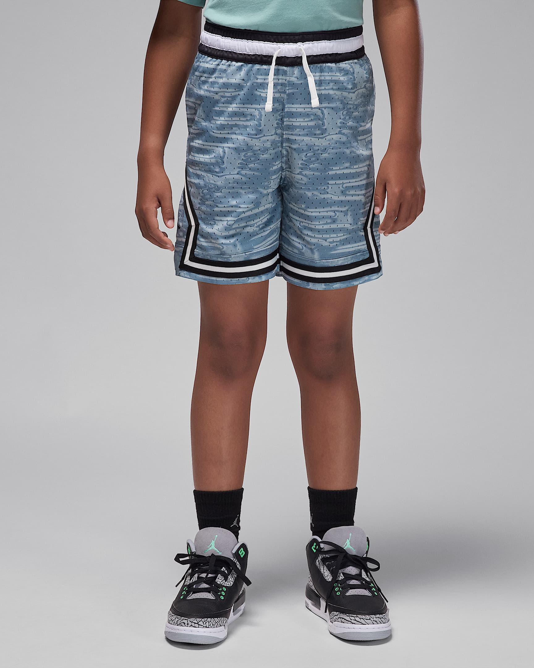 Jordan Dri-FIT Big Kids' MJ Printed Sport Diamond Shorts - Aviator Grey