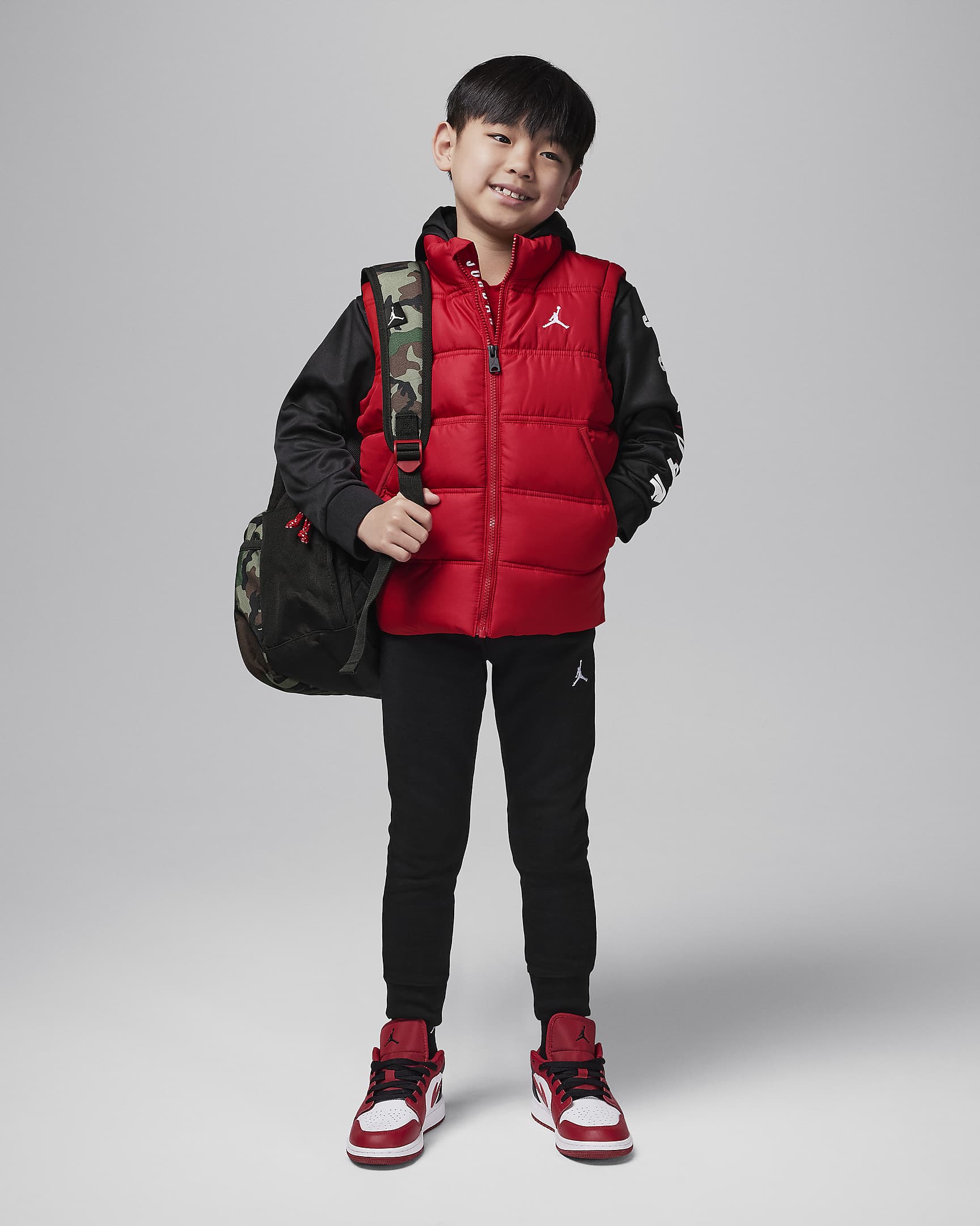 Jordan Little Kids' 2-Fer Jacket - Gym Red/Black