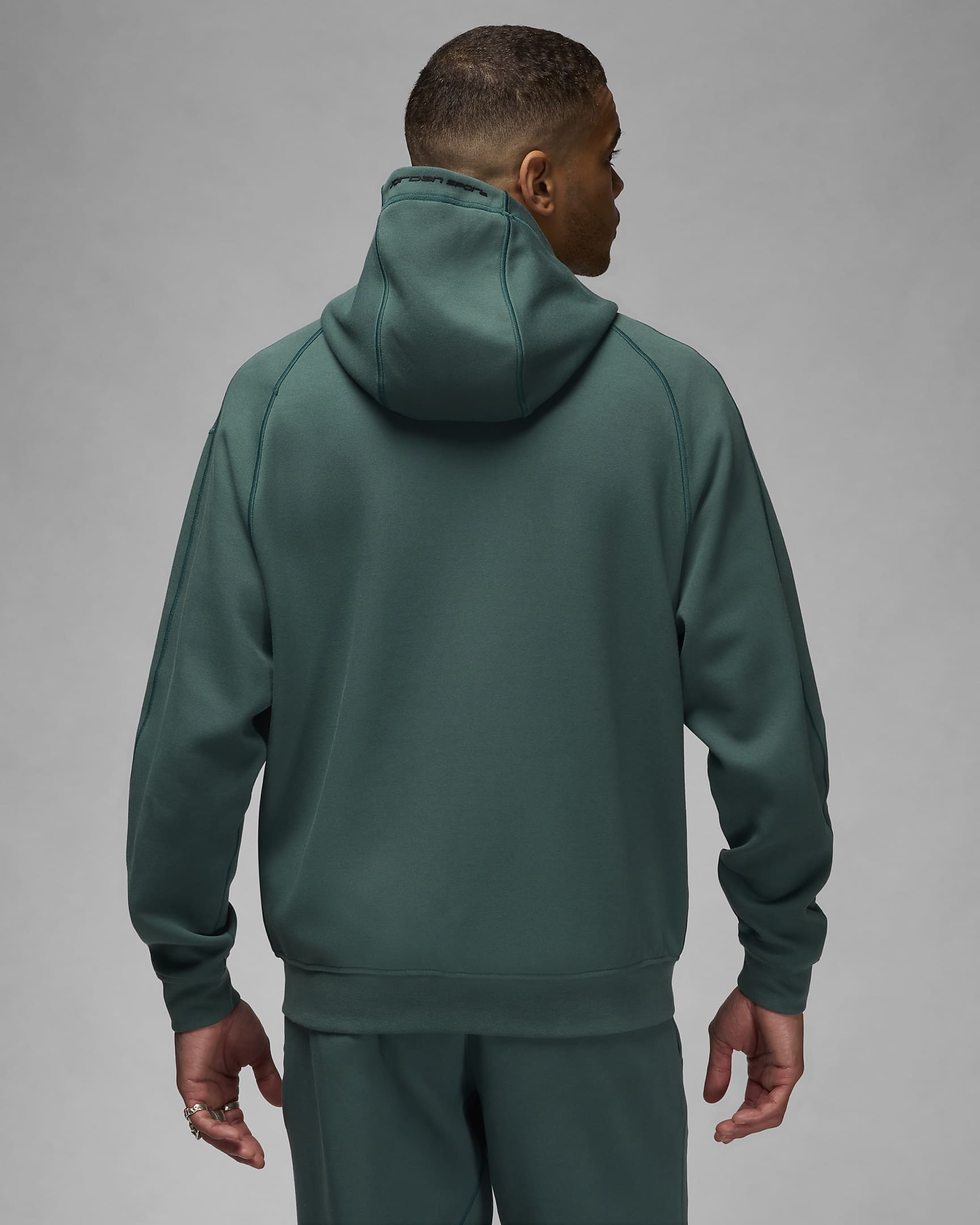 Jordan Sport Hoop Fleece Dri-FIT Tam Boy Fermuarlı Erkek Kapüşonlu Üstü - Oxidized Green/Siyah