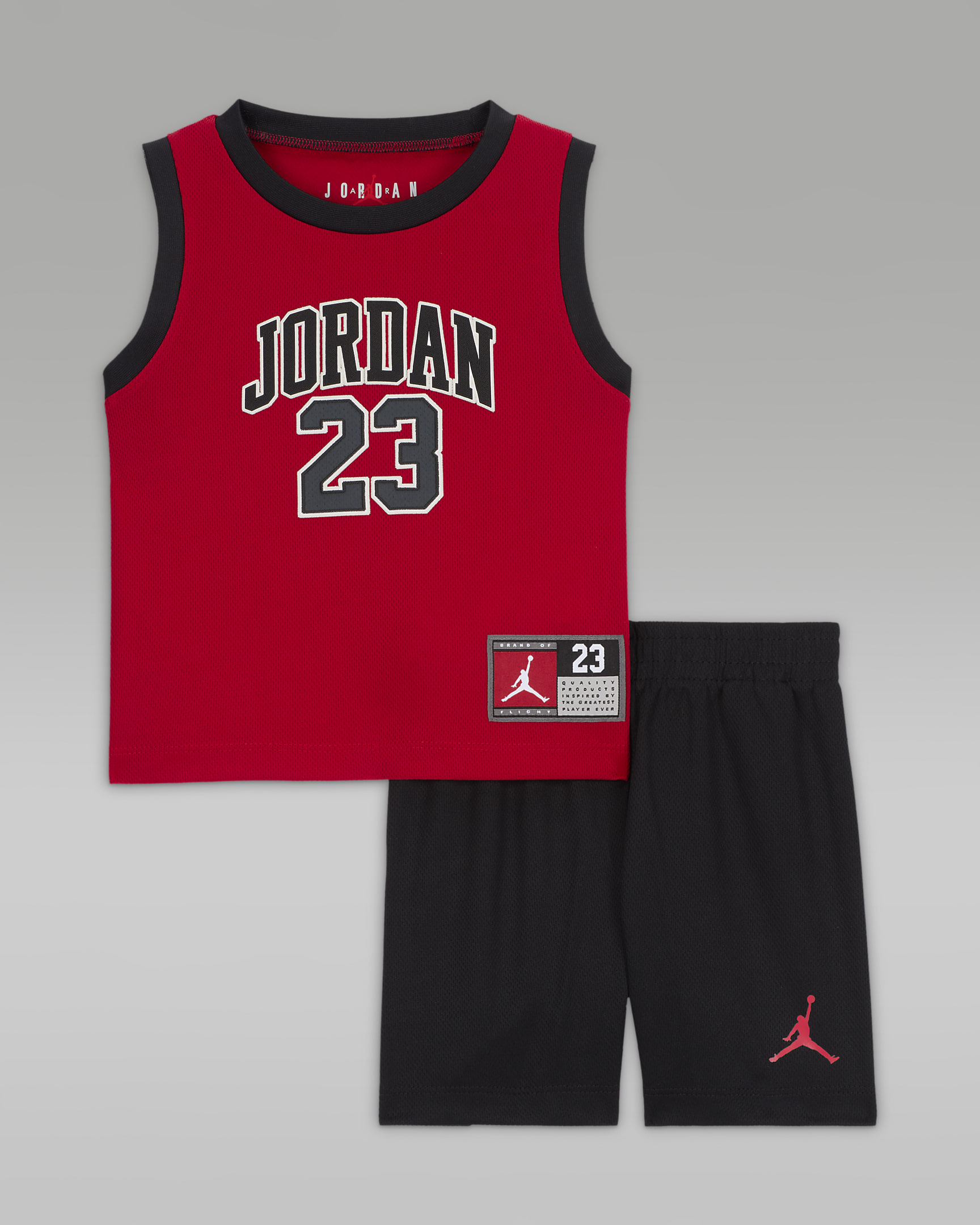 Σετ δύο τεμαχίων με φανέλα Jordan 23 Jersey για βρέφη (12-24M) - Μαύρο