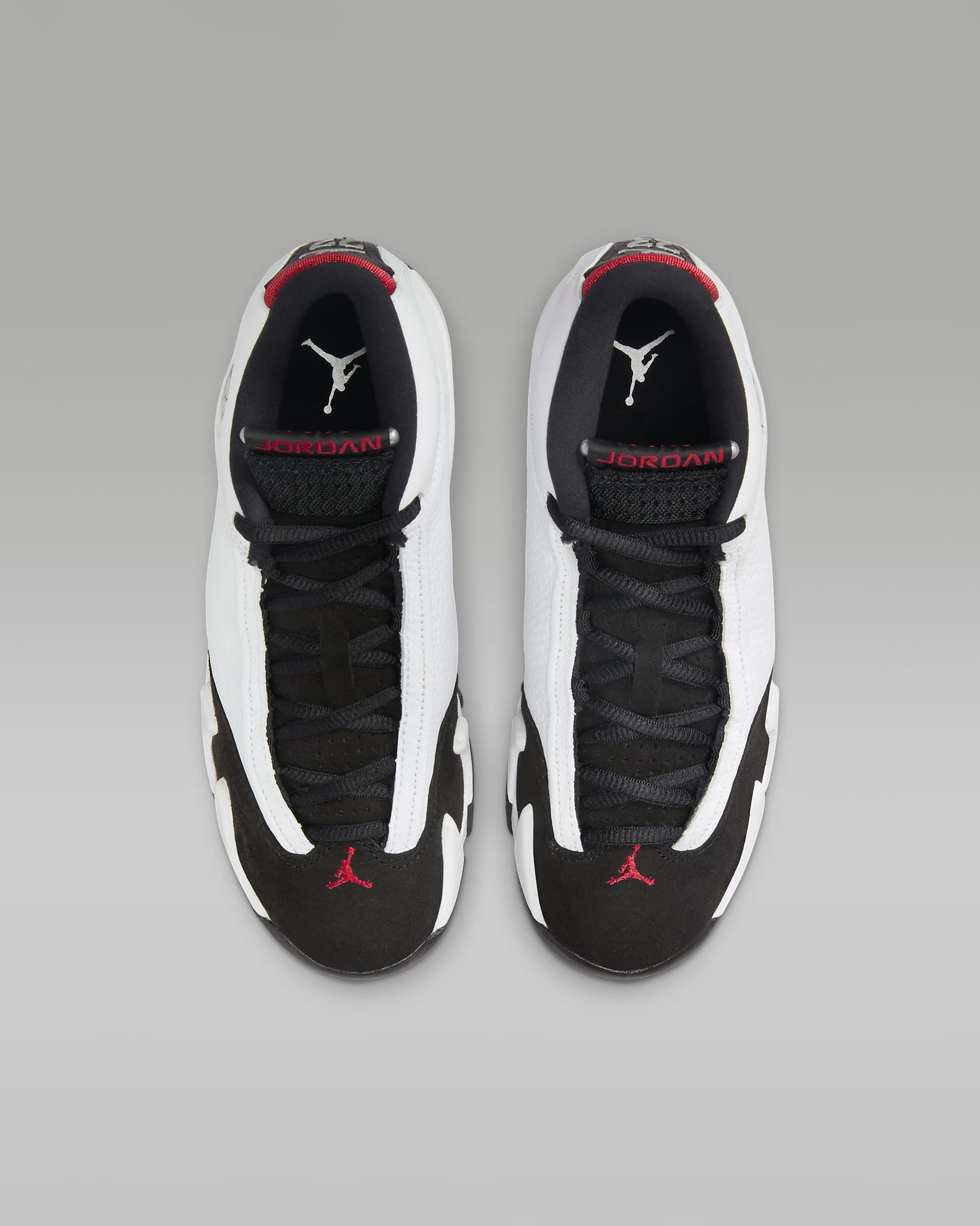 Air Jordan 14 Retro "Black Toe" Big Kids' Shoes - White/Black/Metallic Silver/Varsity Red