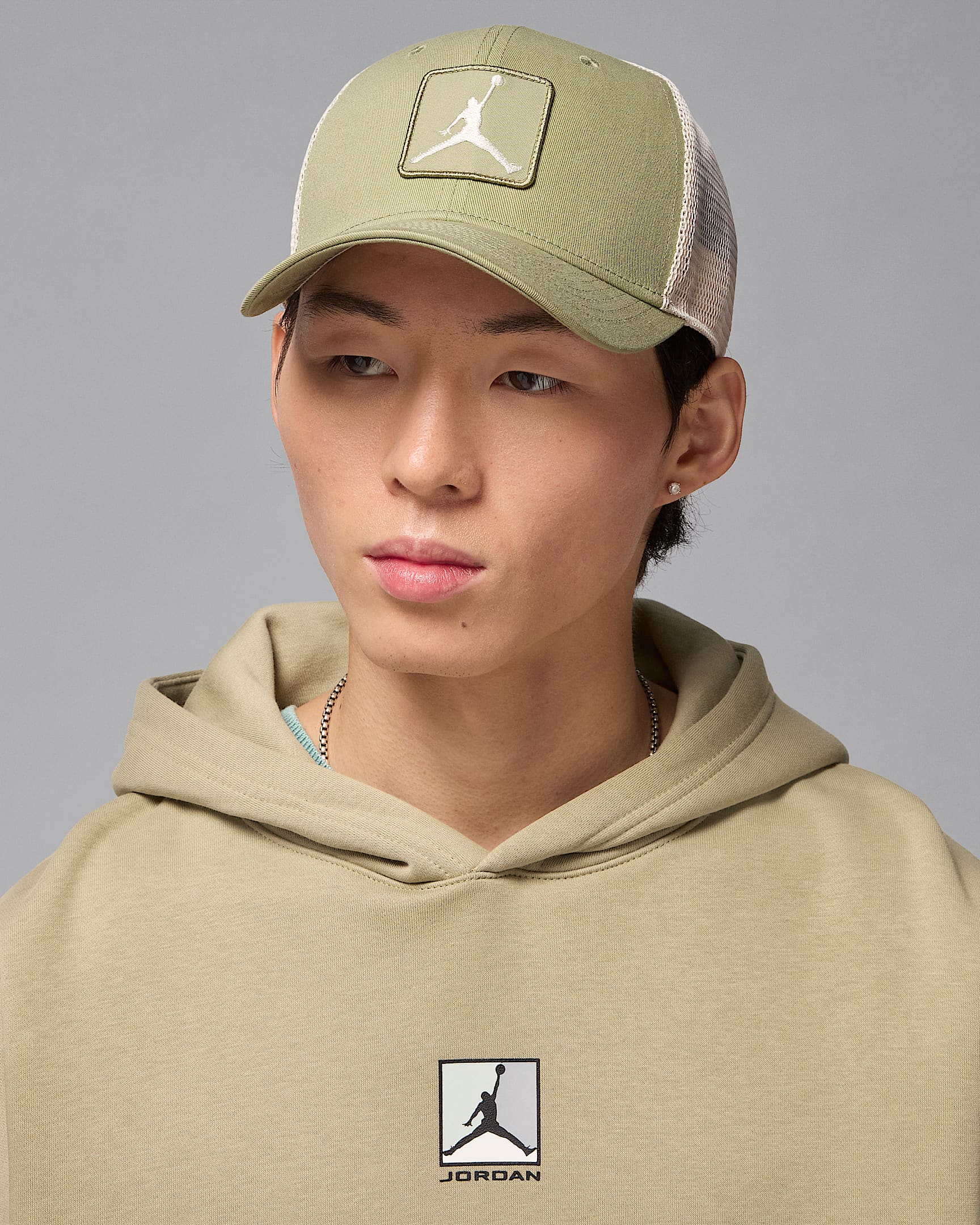 Jordan Rise gestructureerde pet - Medium Khaki/Light Orewood Brown/Sail