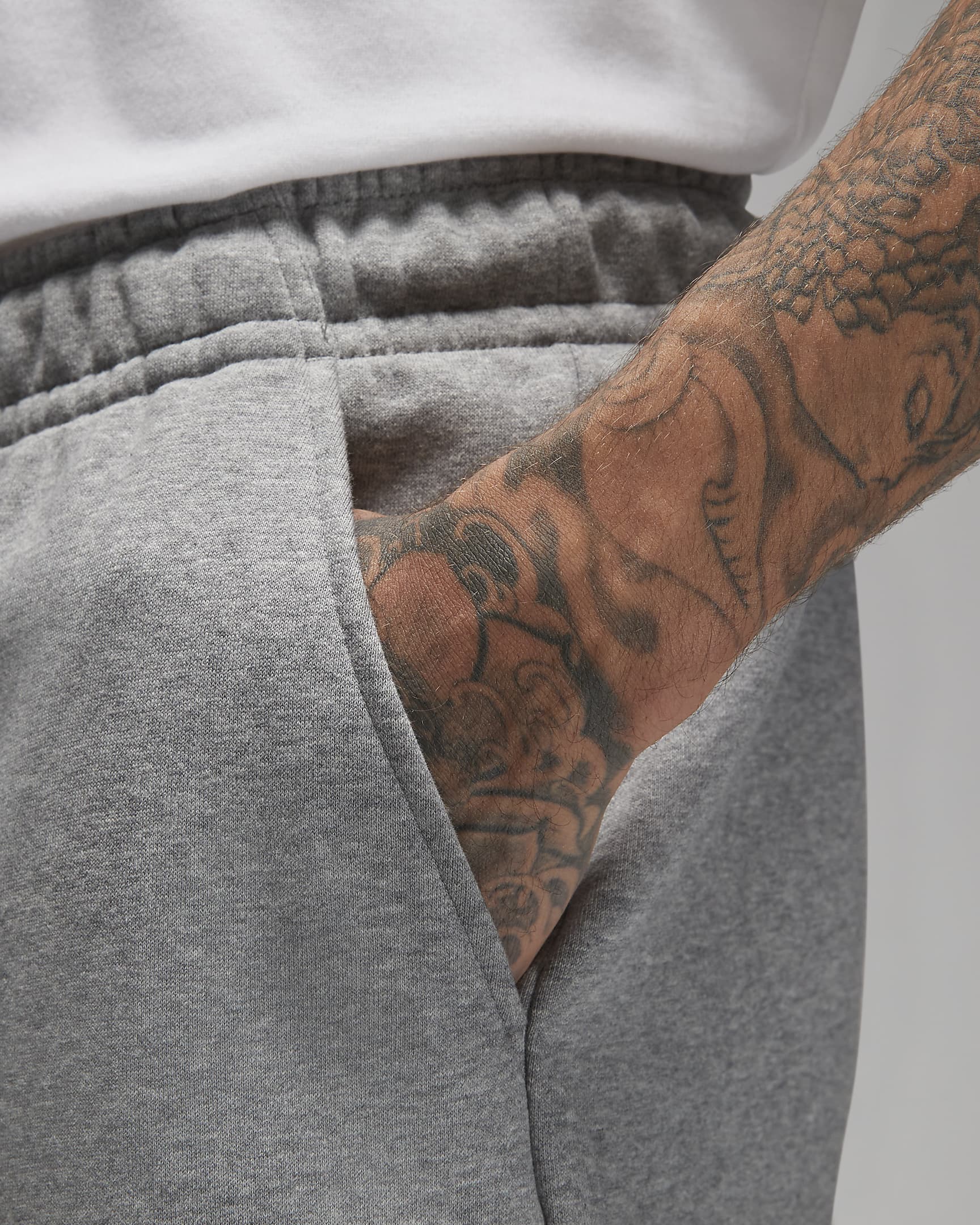 Shorts Jordan Brooklyn Fleece – Uomo - Carbon Heather/Bianco
