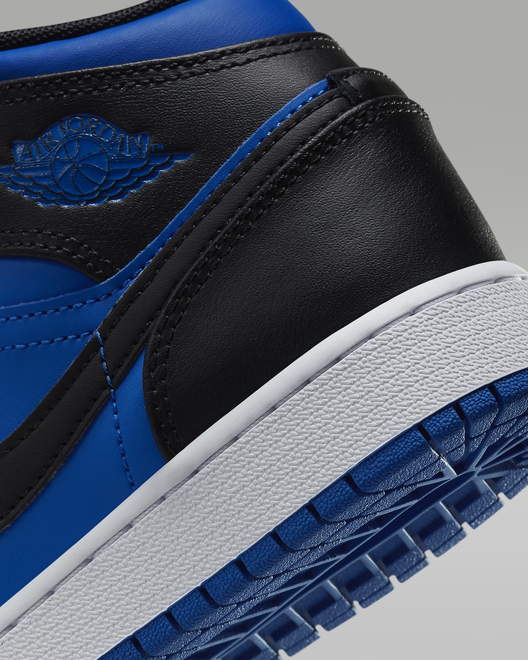 Scarpa Air Jordan 1 Mid - Ragazzi - Nero/Nero/Bianco/Royal Blue