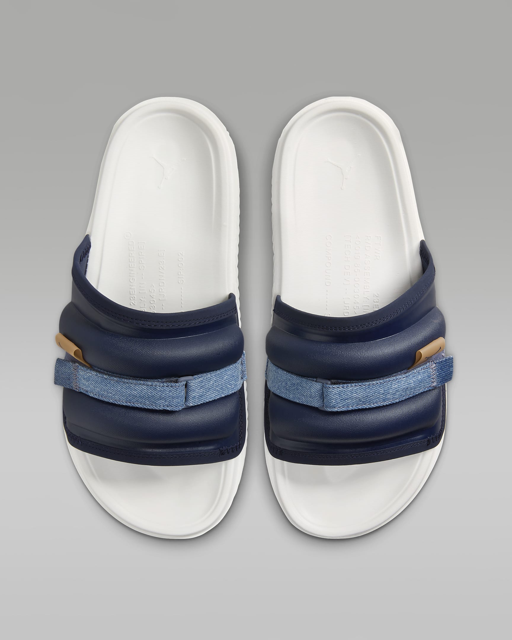 Jordan Super Play Men's Slides - Obsidian/Dutch Blue/Gum Medium Brown/Obsidian