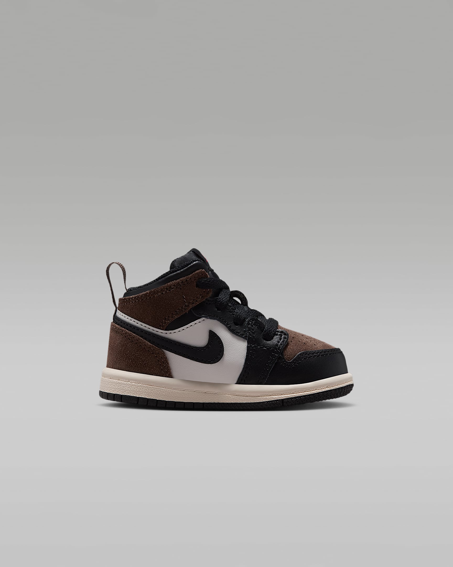 Jordan 1 Mid Baby/Toddler Shoes - Black/Palomino/University Red/Phantom