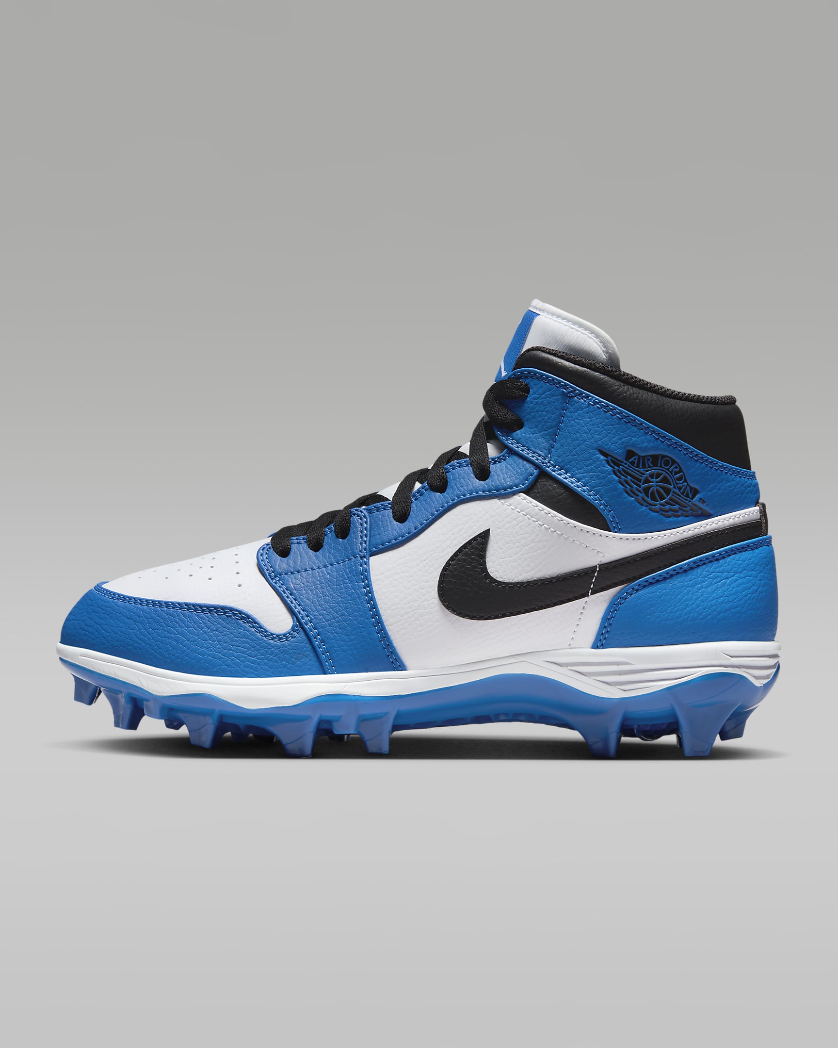 Jordan 1 Mid TD Men's Football Cleat - White/Royal/Black