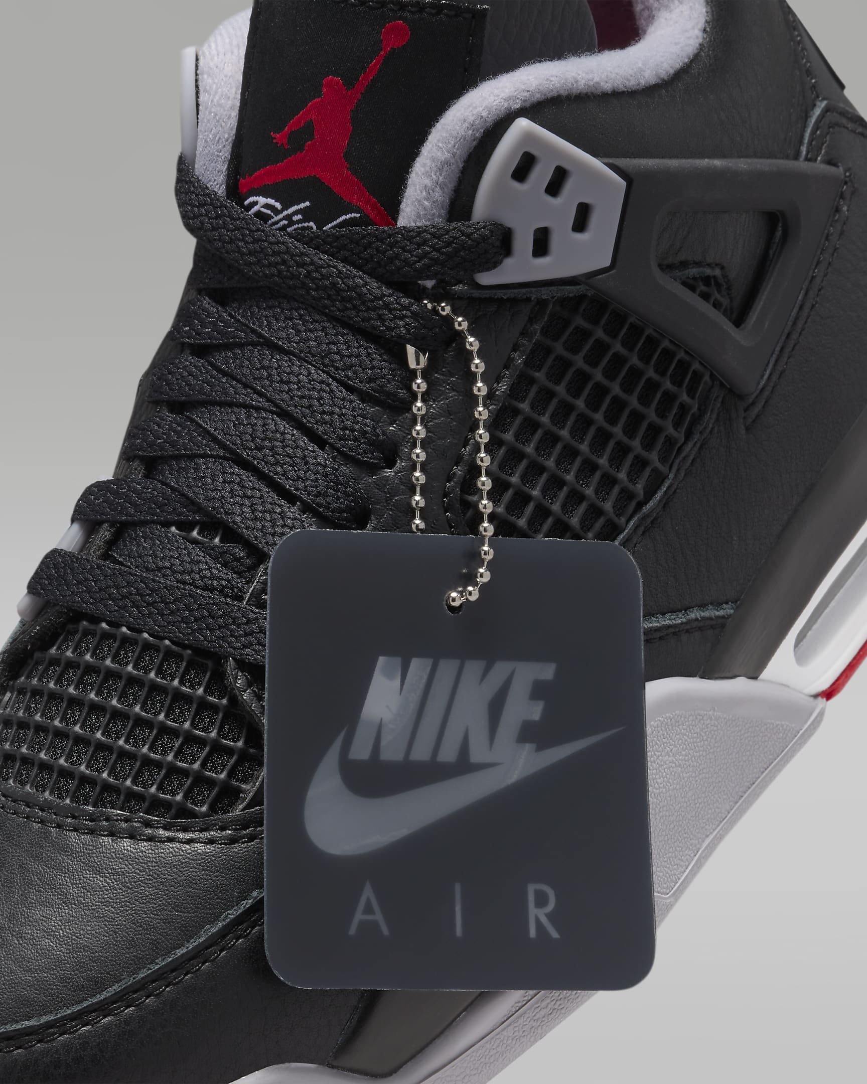 Calzado para niños grandes Air Jordan 4 Retro "Bred Reimagined" - Negro/Gris cemento/Blanco cumbre/Rojo pasión