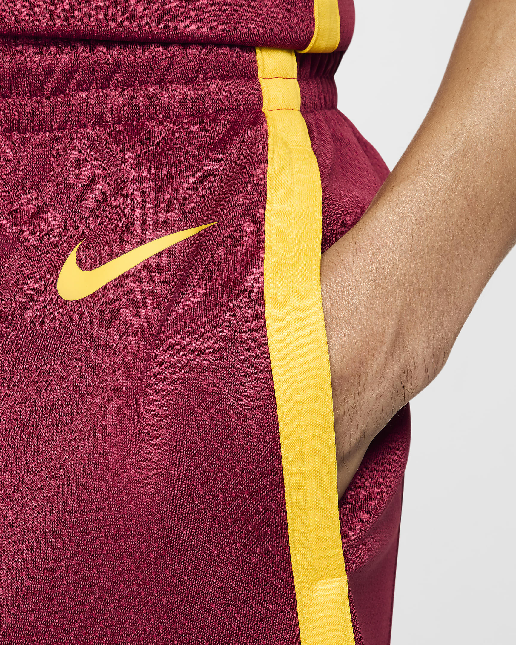 Calções de basquetebol Nike Limited Road Espanha para homem - Carmesim Team/Amarelo Tour