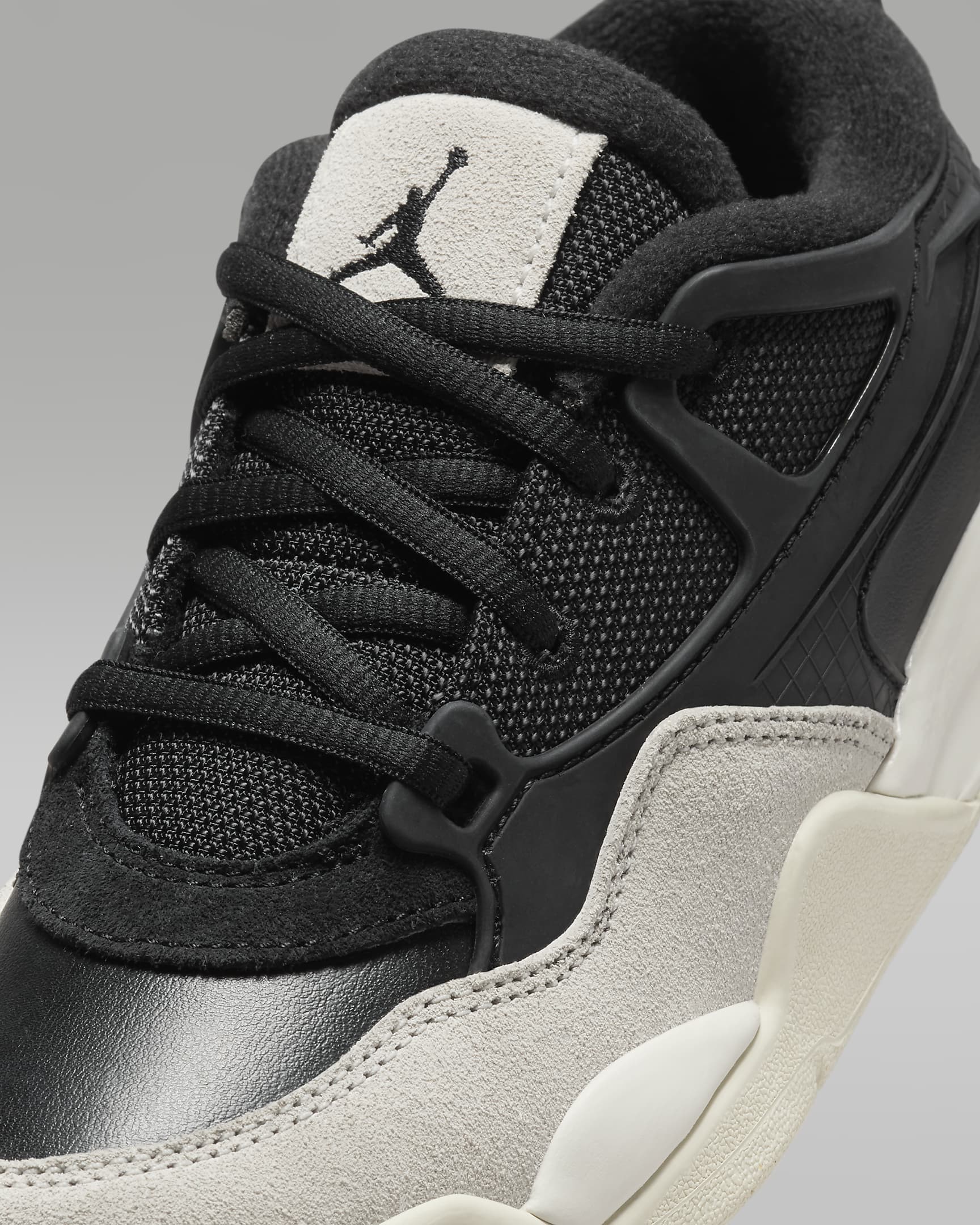 Jordan 4RM Younger Kids' Shoes - Black/Dark Grey/Light Bone