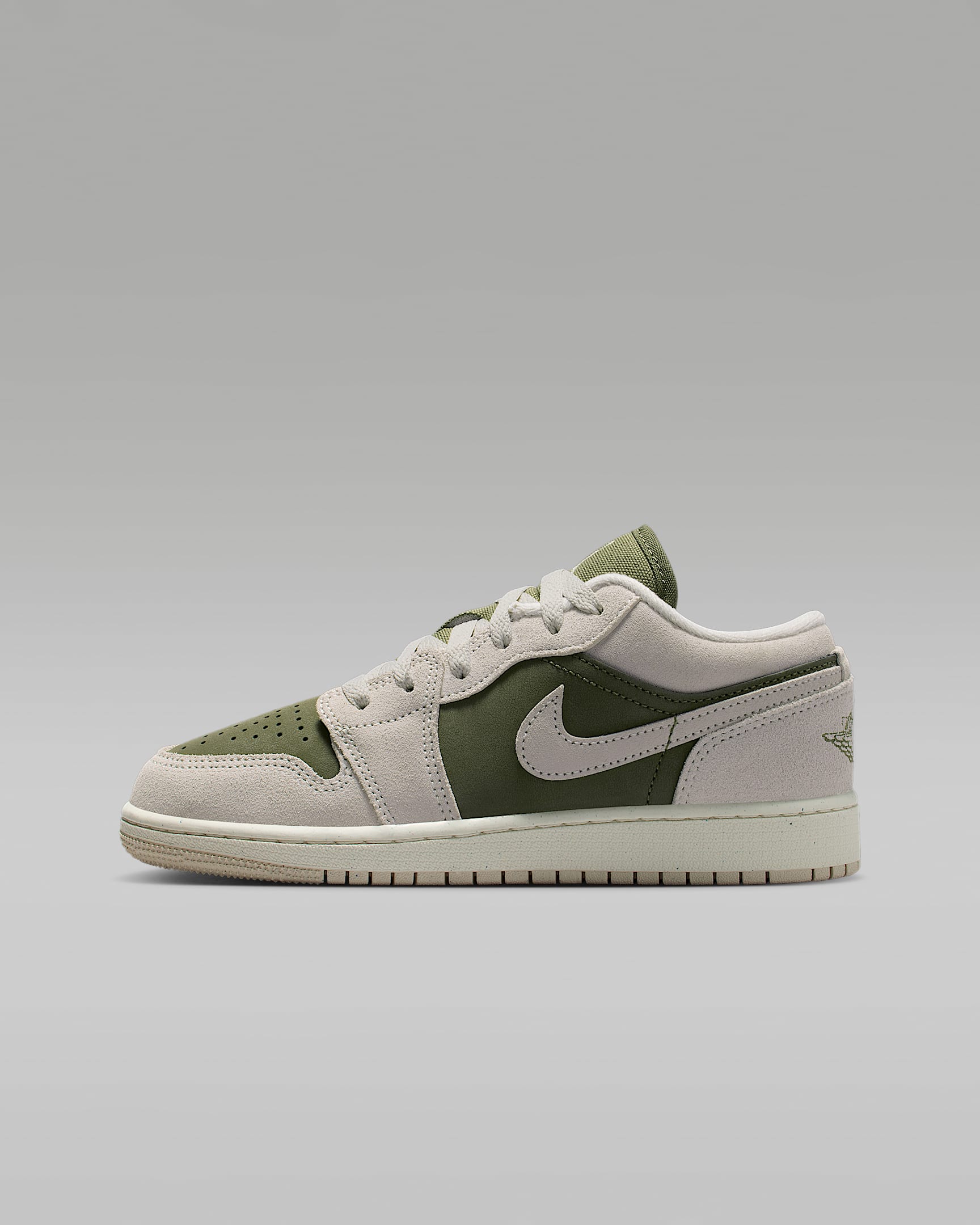 Air Jordan 1 Low SE Big Kids' Shoes - Medium Olive/Sail/Light Orewood Brown