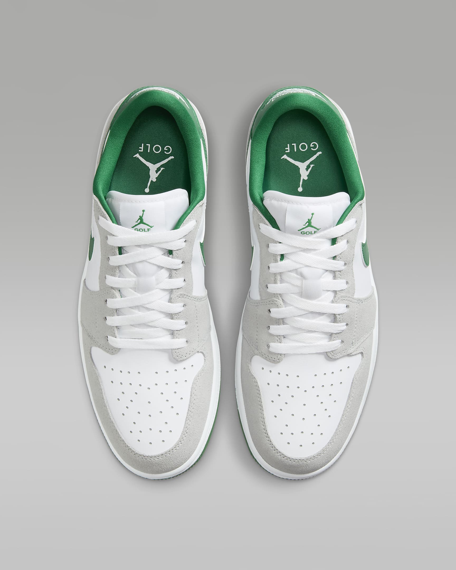 Air Jordan 1 Low G Golf Shoes - White/Light Smoke Grey/Pine Green