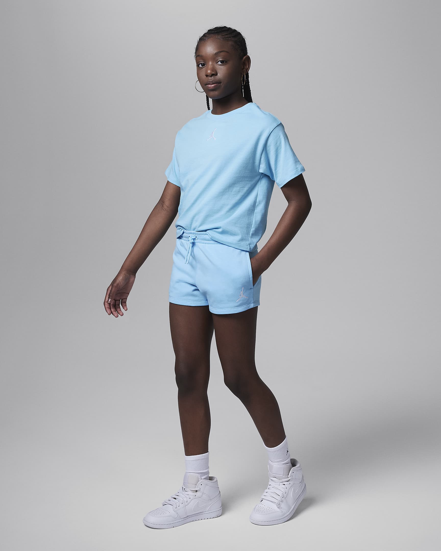 Shorts para niña talla grande Jordan - Azul aéreo