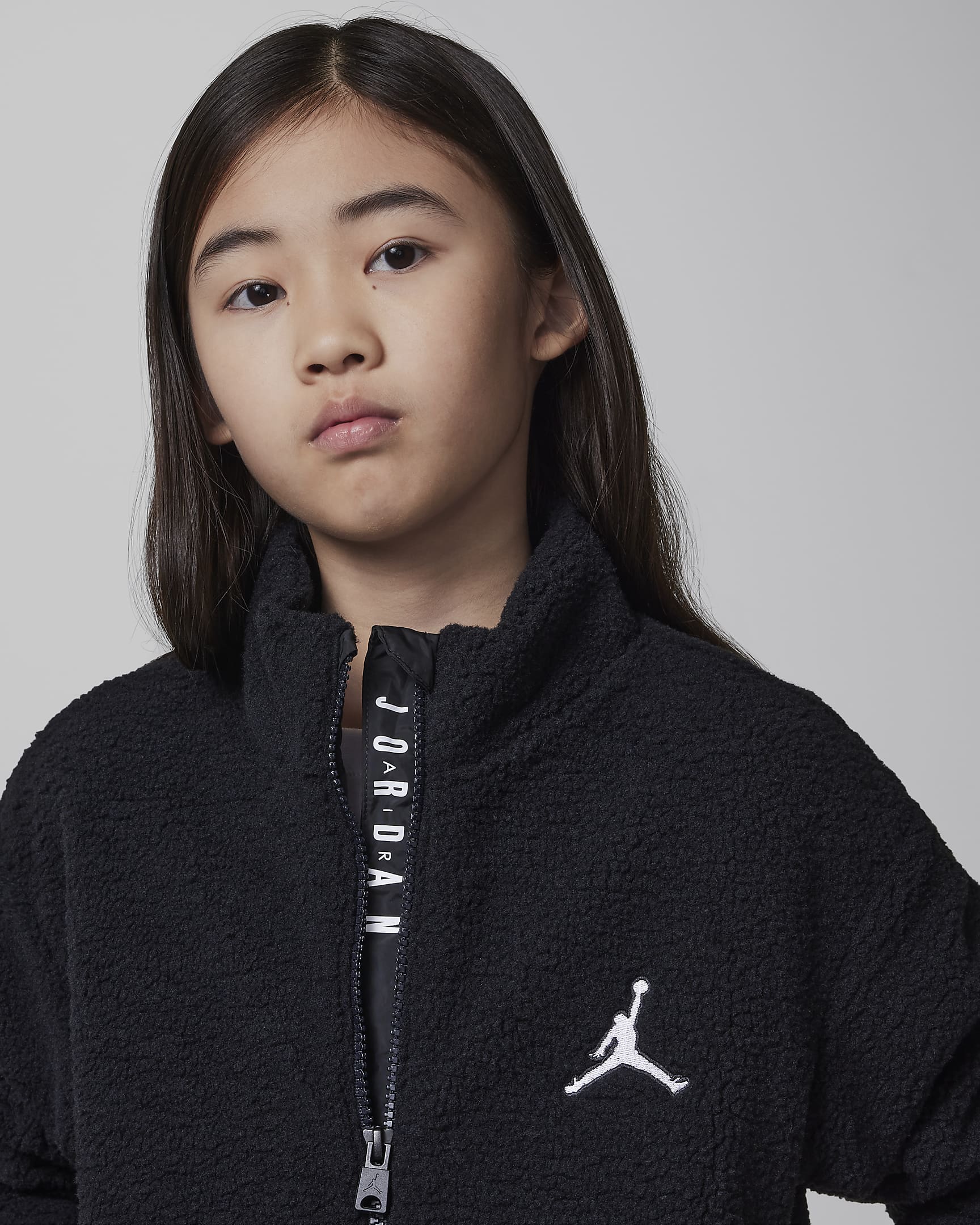 Jordan hochflorige Jumpman-Jacke (ältere Kinder) - Schwarz