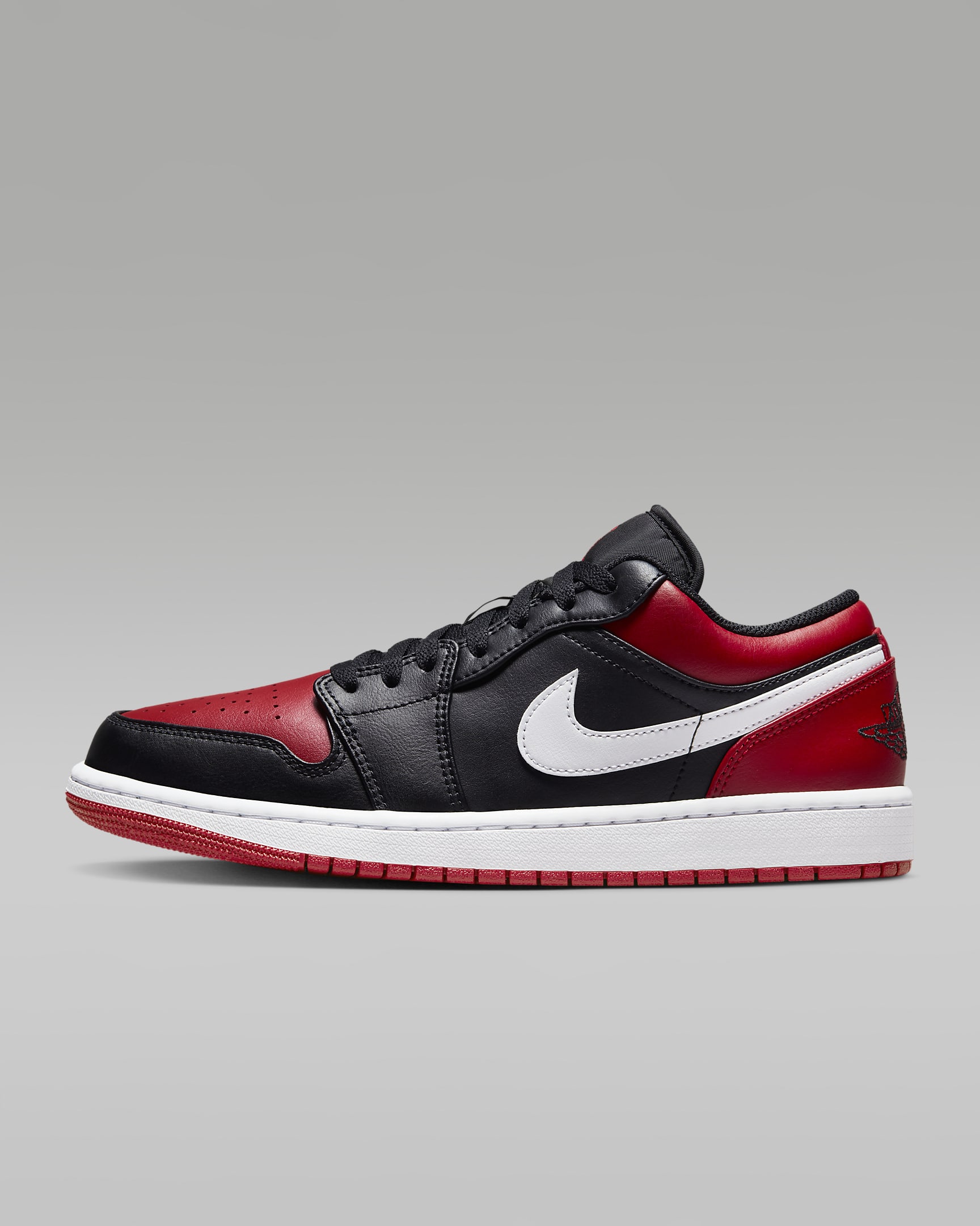 Air Jordan 1 Low Men's Shoes - Black/White/Gym Red