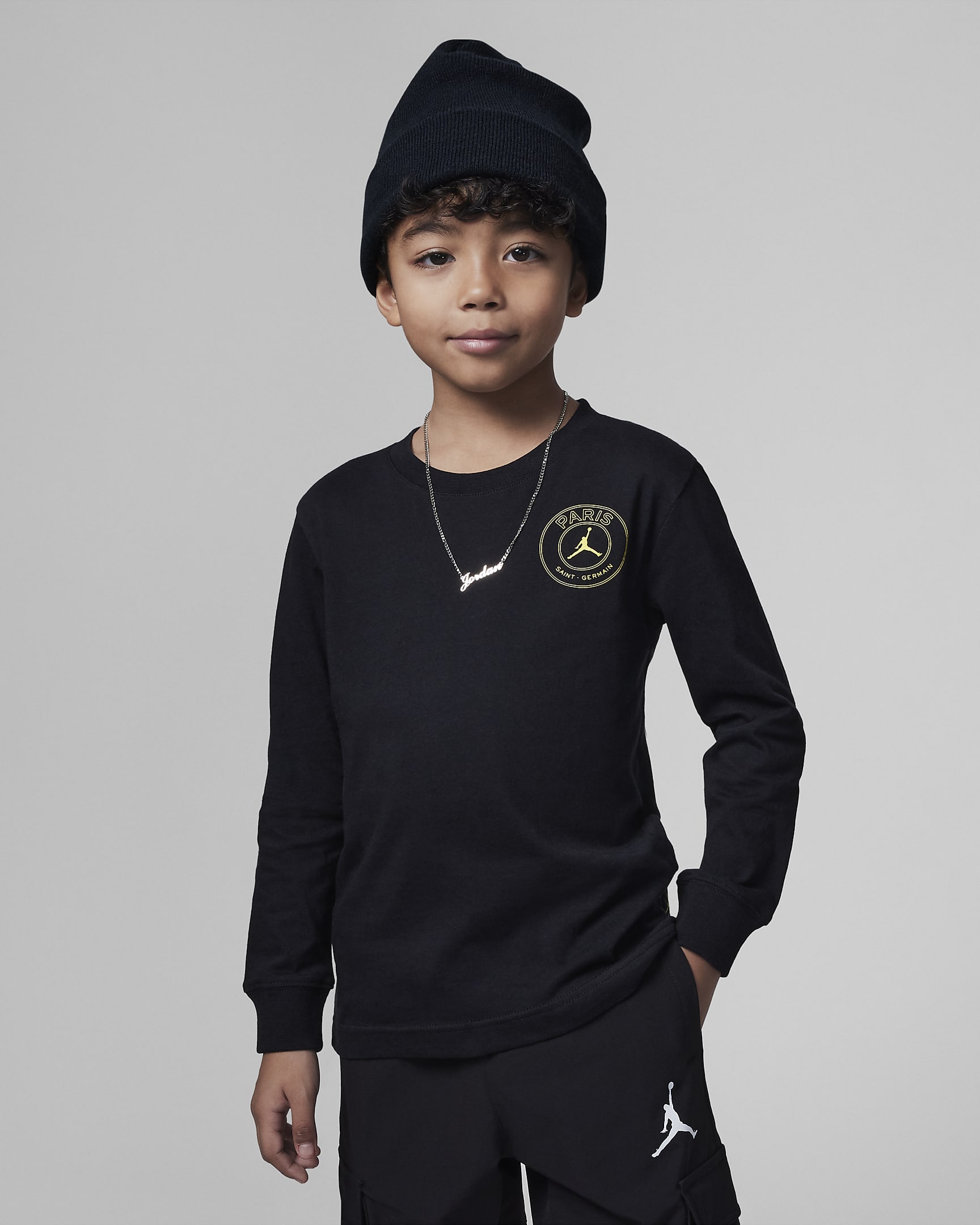 ジョーダン パリ サンジェルマン(PSG) 23 ロングスリーブ Tシャツ リトルキッズ ロングスリーブ Tシャツ - ブラック