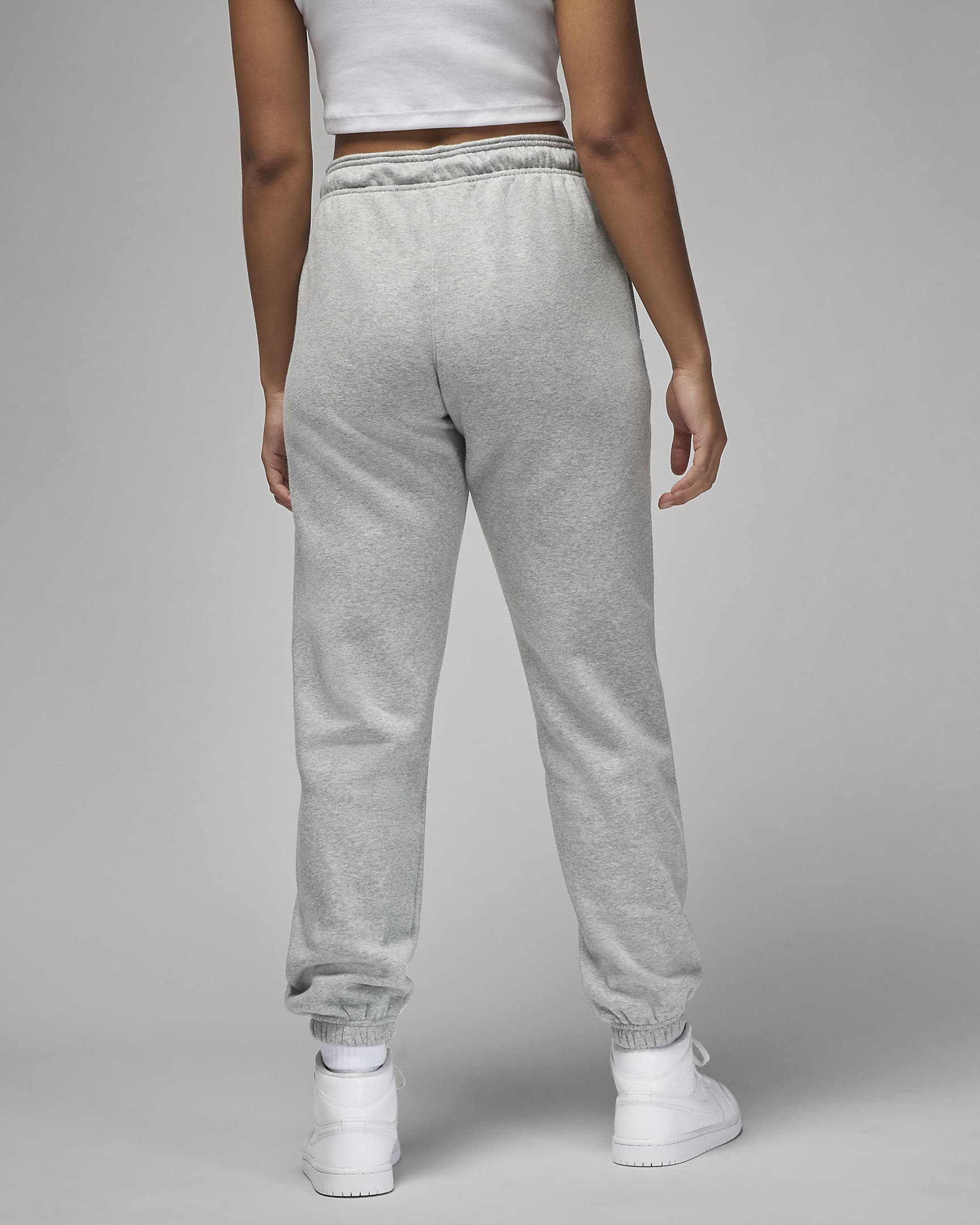 Jordan Brooklyn Fleece Women's Trousers - Dark Grey Heather/White
