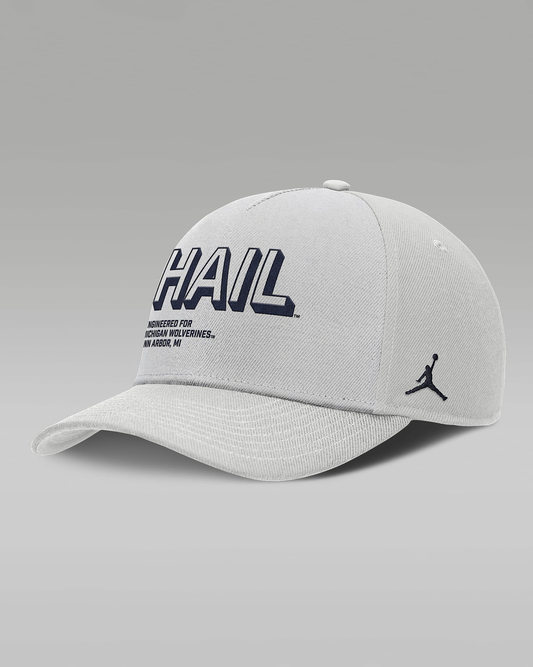 Michigan On-Field Primetime Rise Men's Jordan Brand College Adjustable Hat - Grey