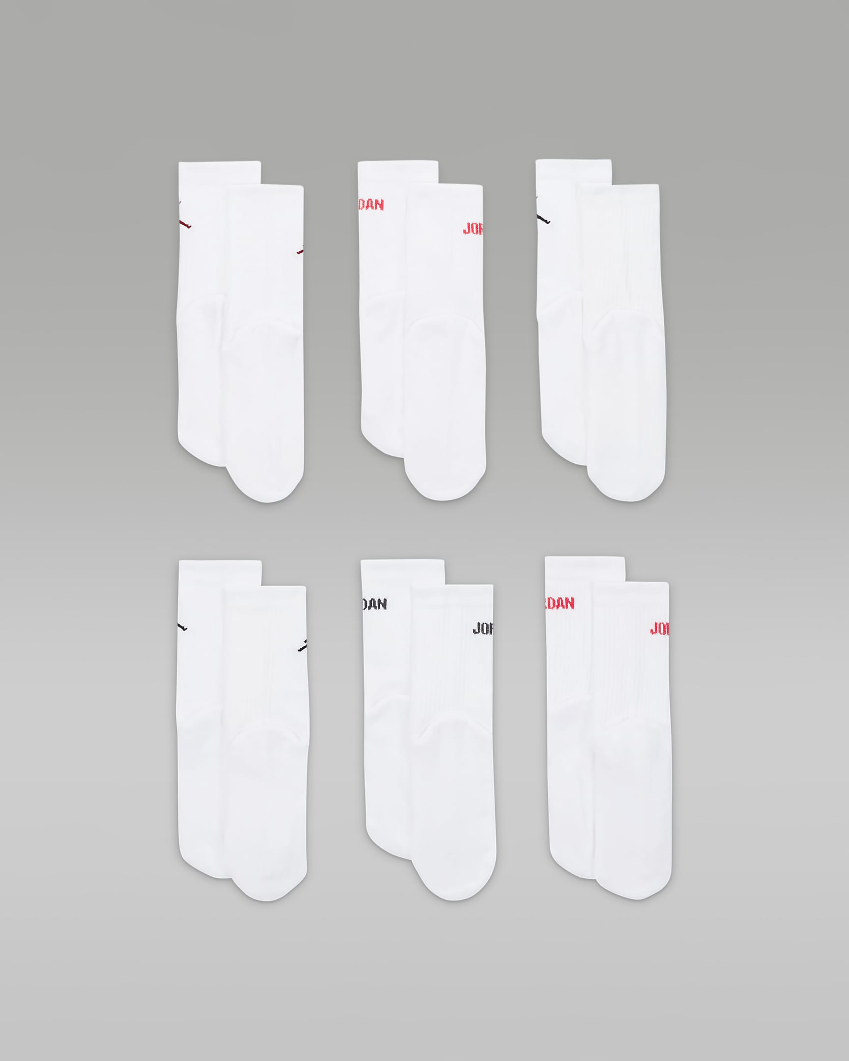 Jordan Crew-Socken für jüngere Kinder (6 Paar) - Weiß