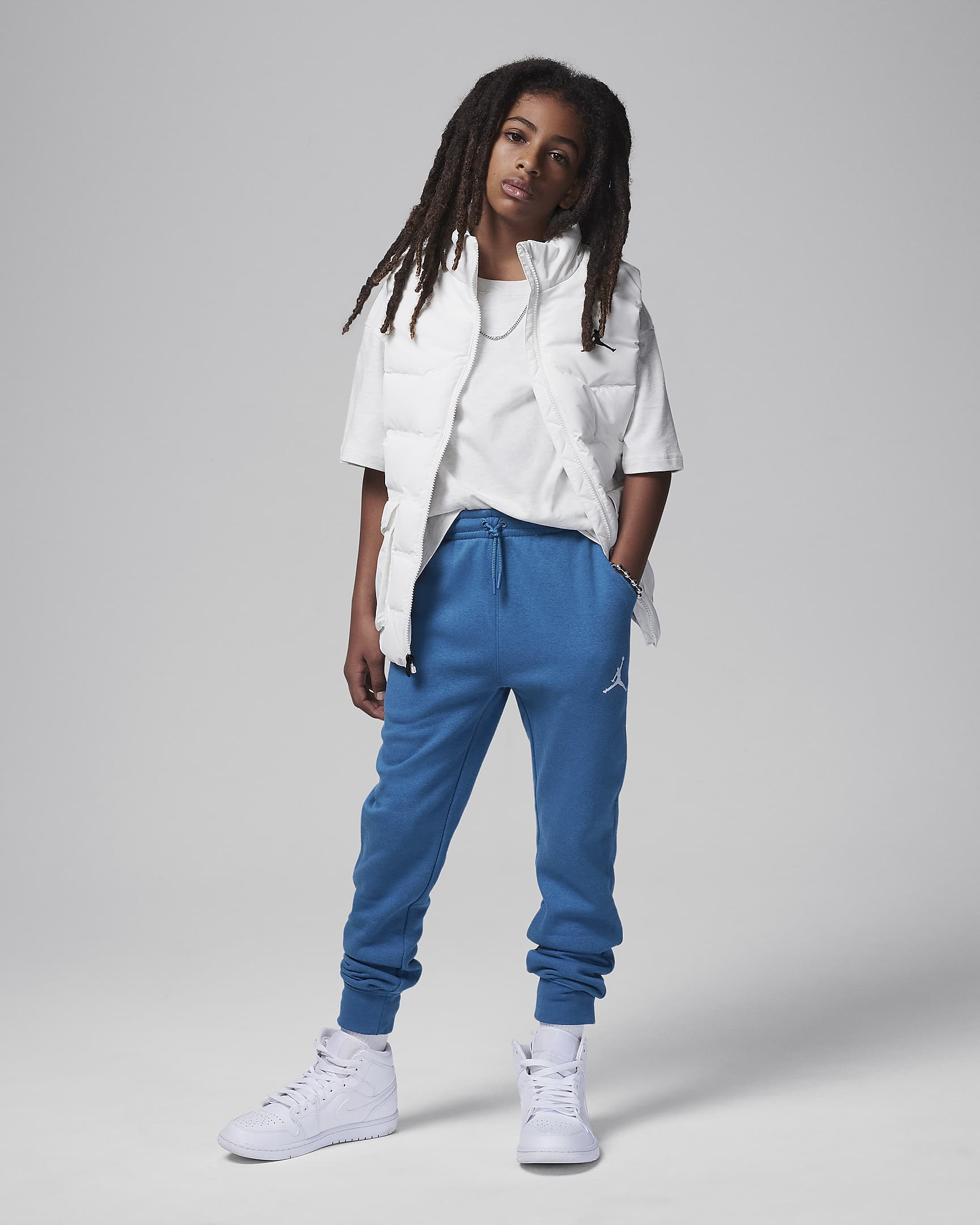 Spodnie dla dużych dzieci Jordan MJ Essentials Pants - Industrial Blue