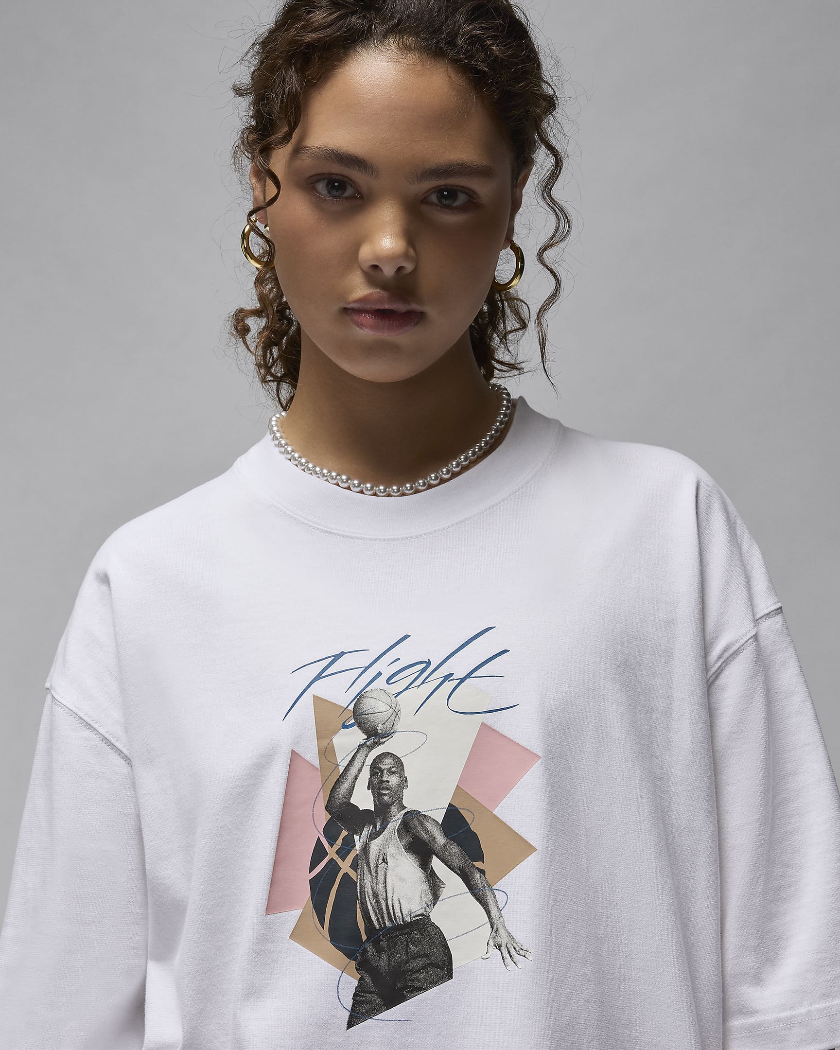 Jordan Oversize-T-Shirt mit Grafik für Damen - Weiß