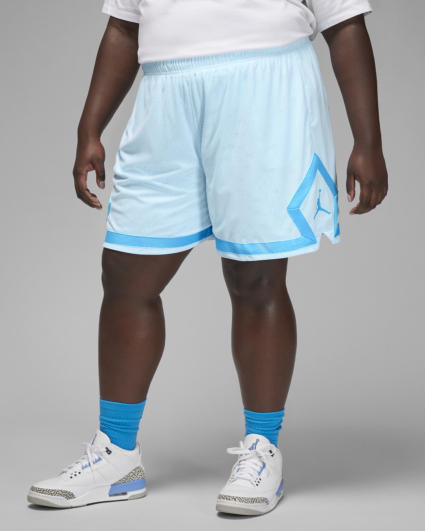 Jordan (Her)itage Women's Diamond Shorts (Plus Size) - Ice Blue/Dark Powder Blue