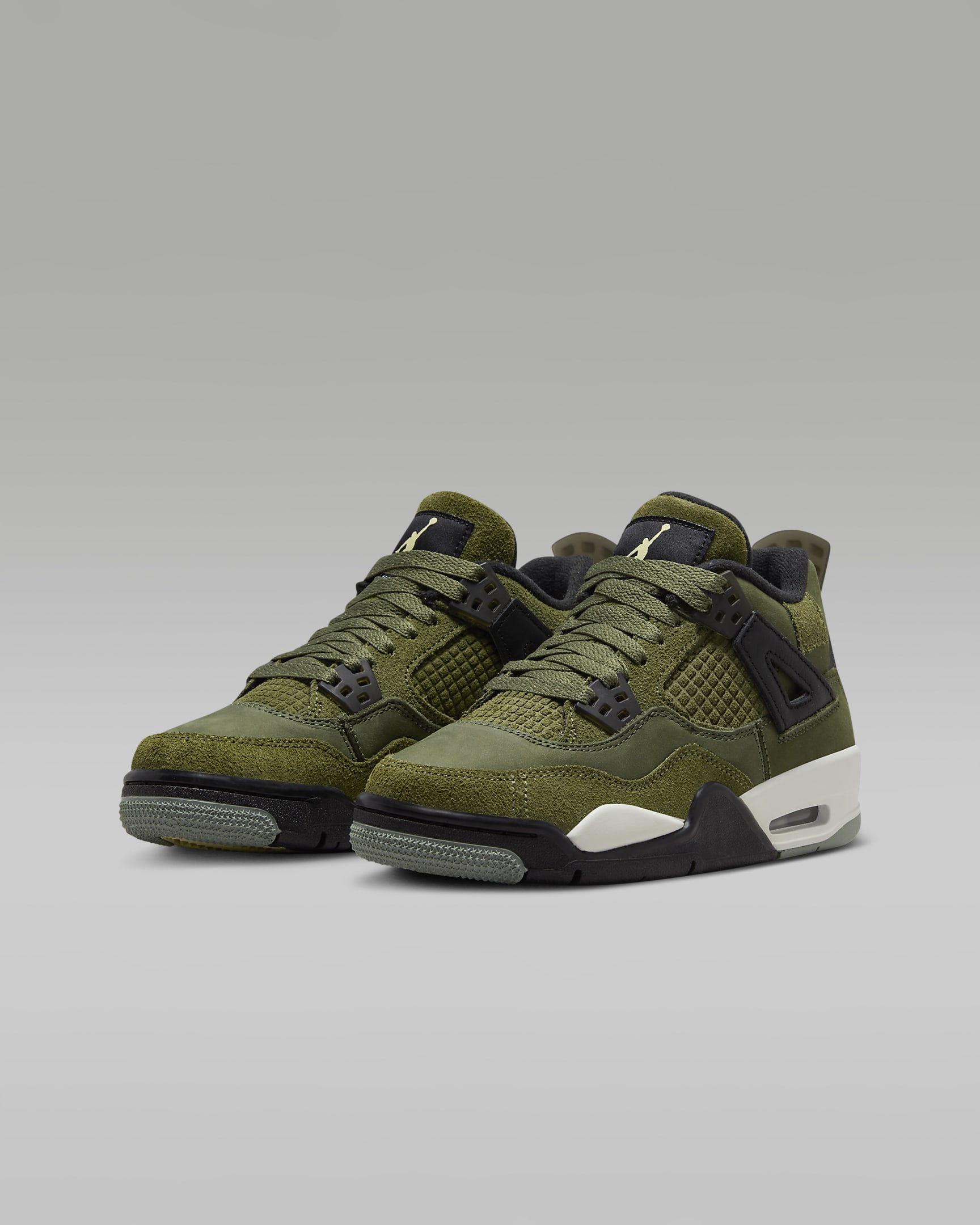 Air Jordan 4 Retro SE Craft Older Kids' Shoes - Medium Olive/Cargo Khaki/Black/Pale Vanilla