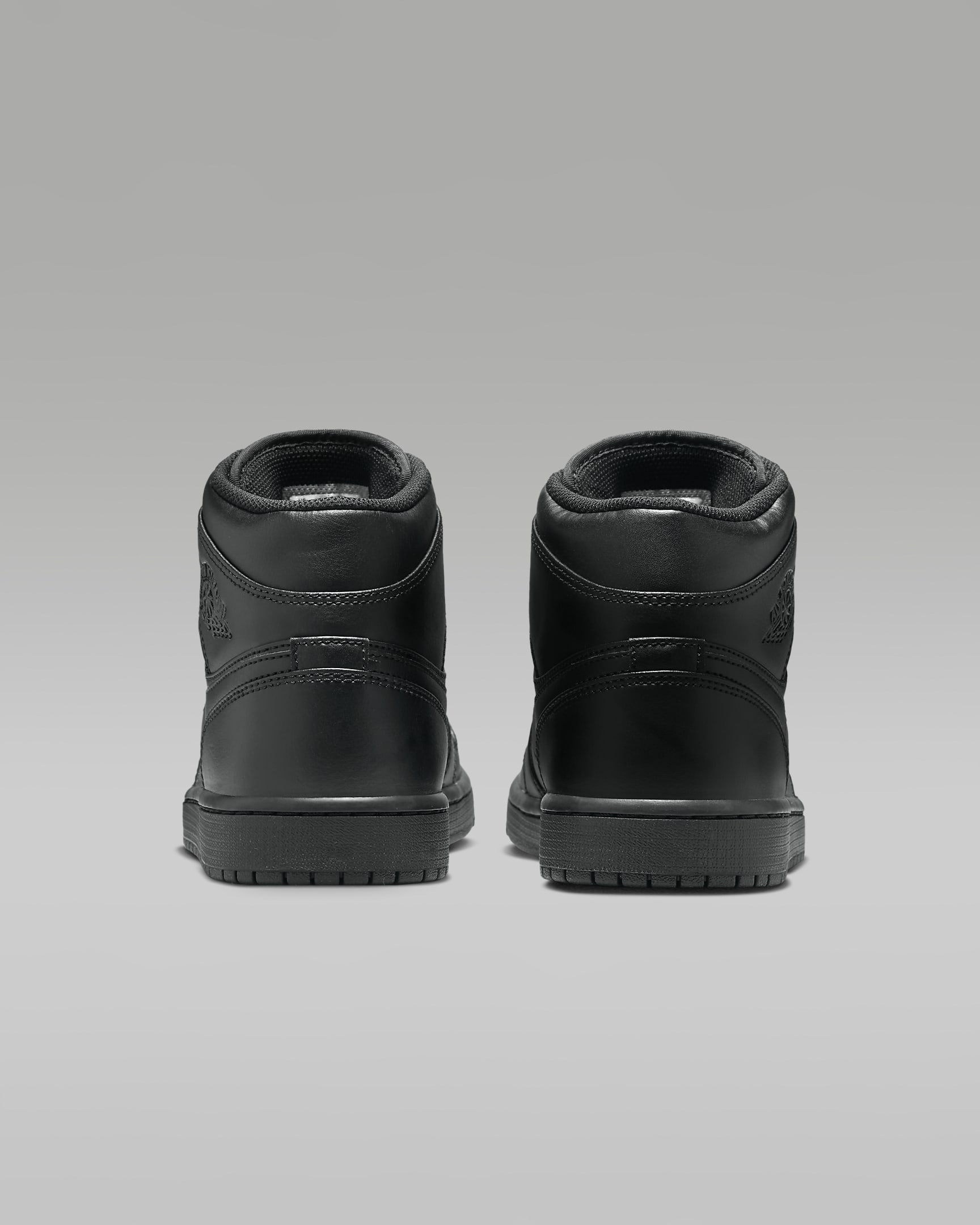 Air Jordan 1 Mid Shoes - Black/Black/Black