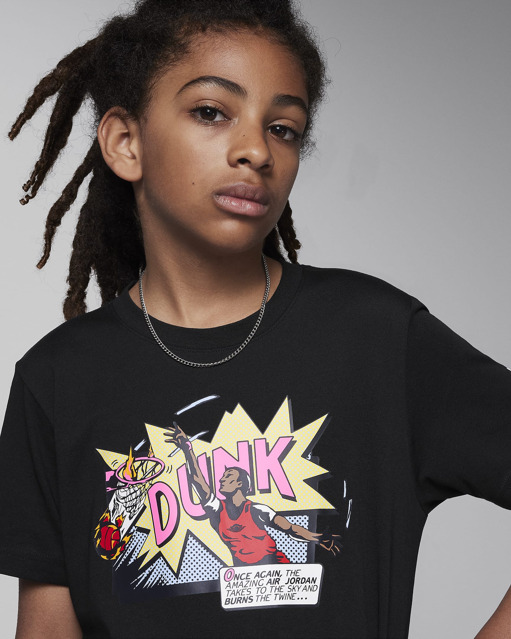 Air Jordan Big Kids' Dunk Comics T-Shirt - Black