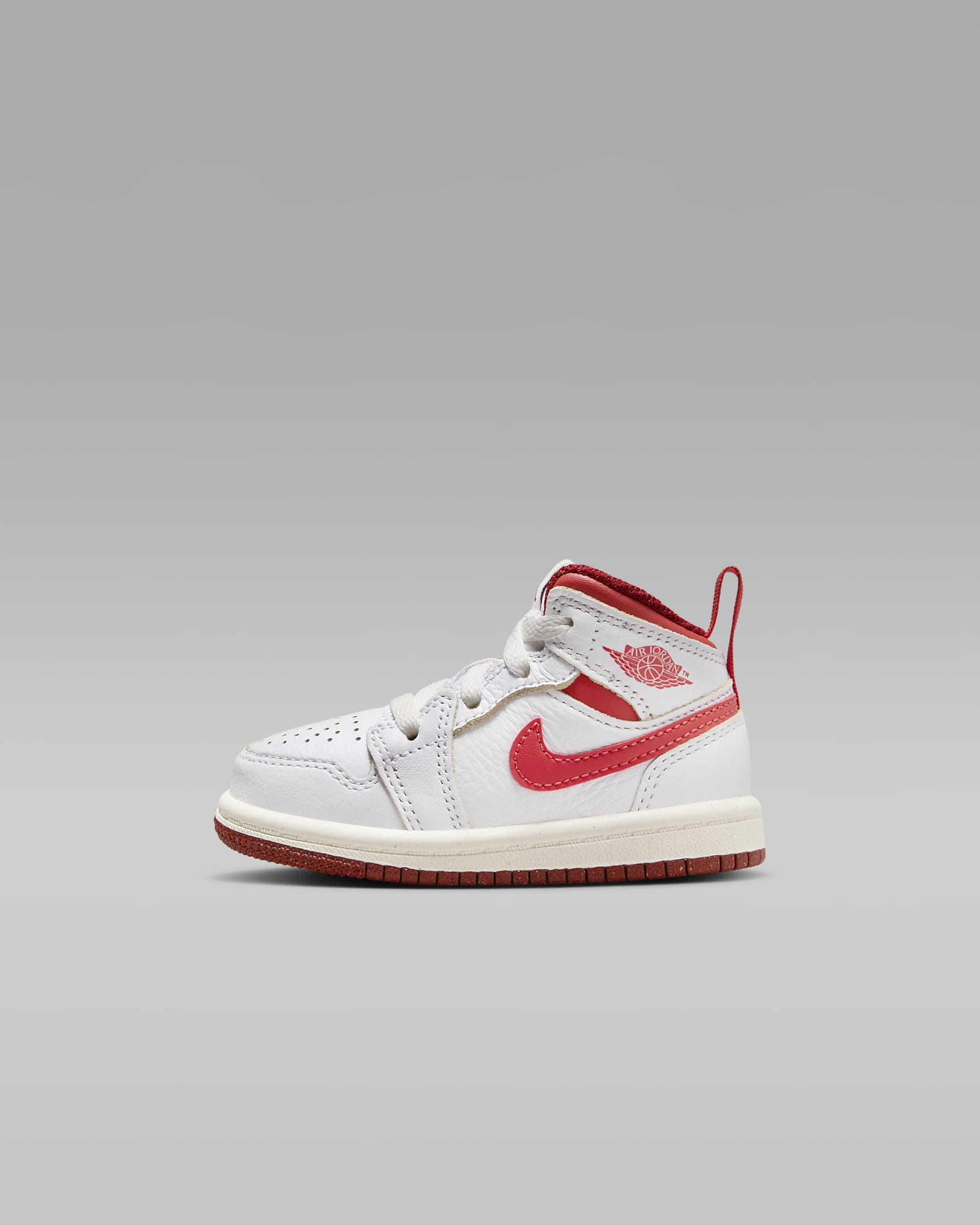 Jordan 1 Mid SE-sko til babyer/småbørn - hvid/Dune Red/Sail/Lobster