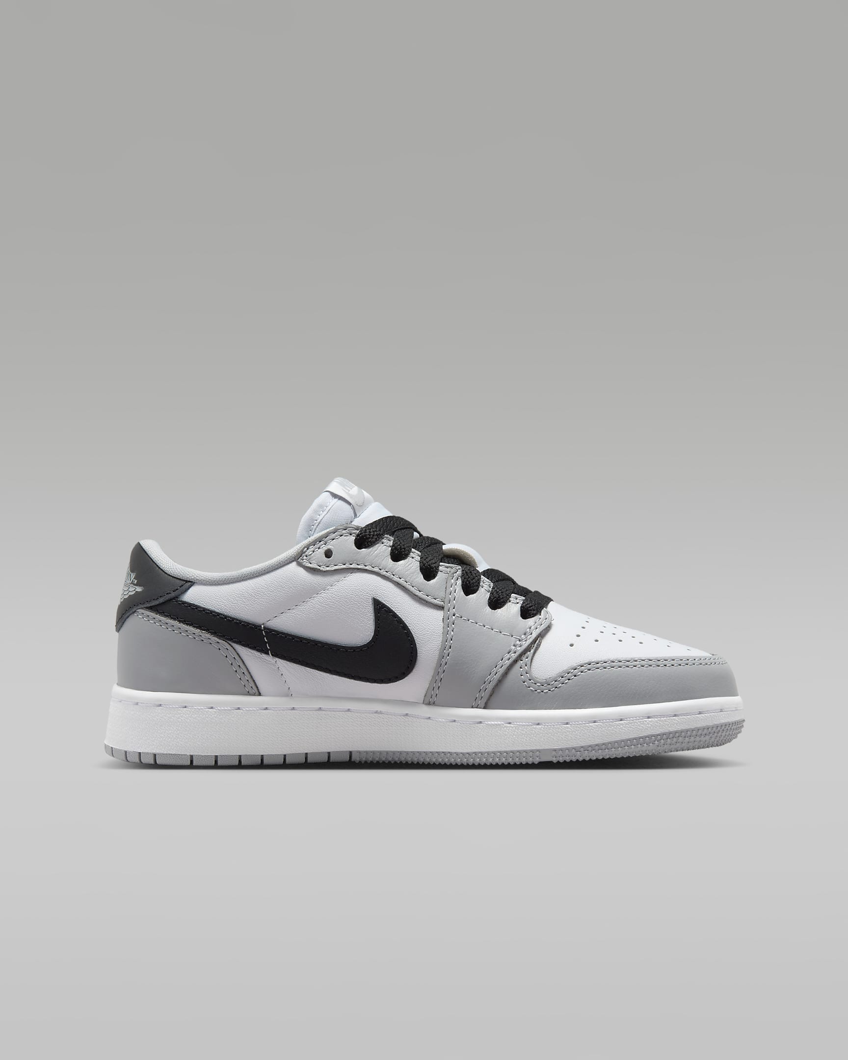 Air Jordan 1 Low OG 'Wolf Grey' Older Kids' Shoes - White/Wolf Grey/Black